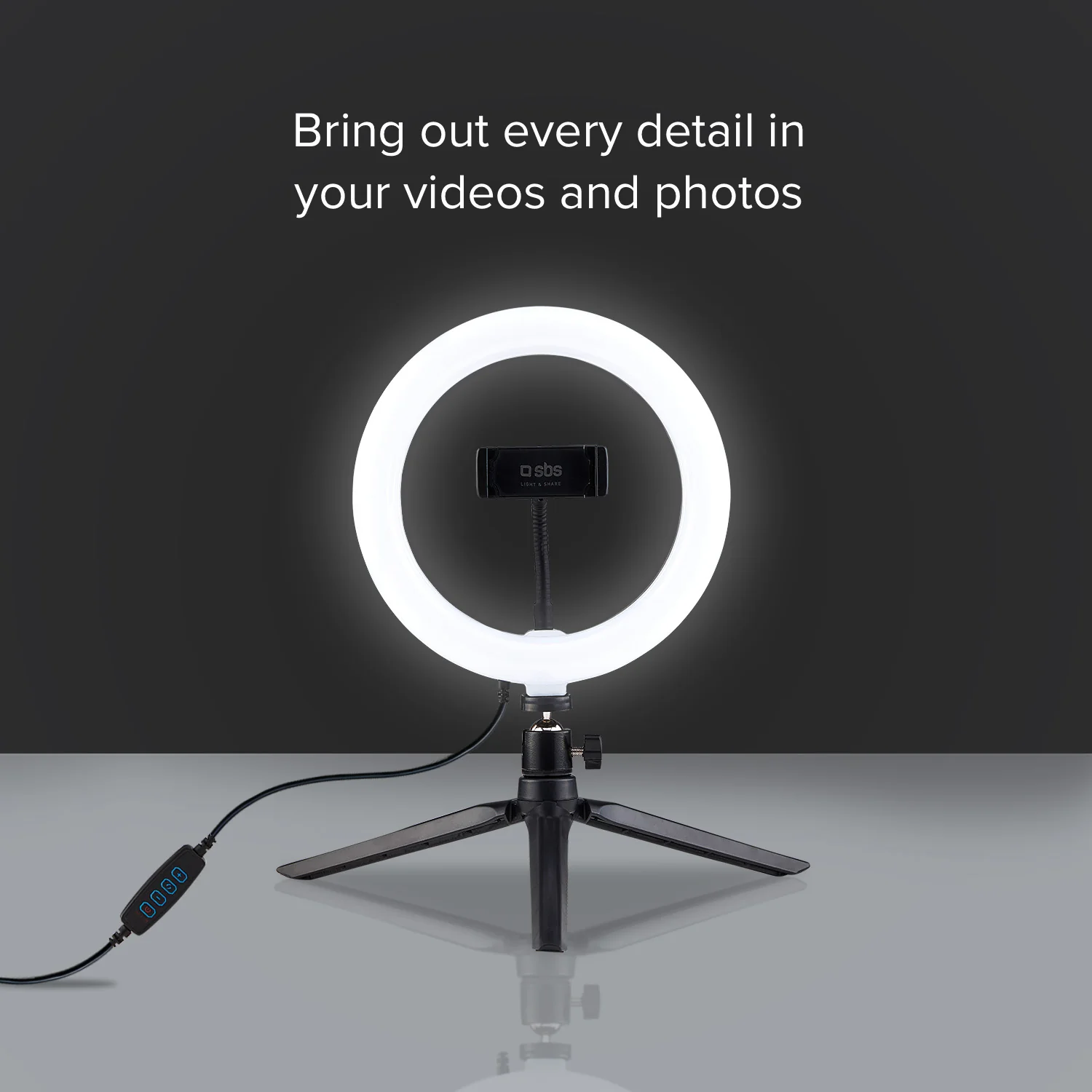 Anello LED con treppiede per video e foto - Image 3