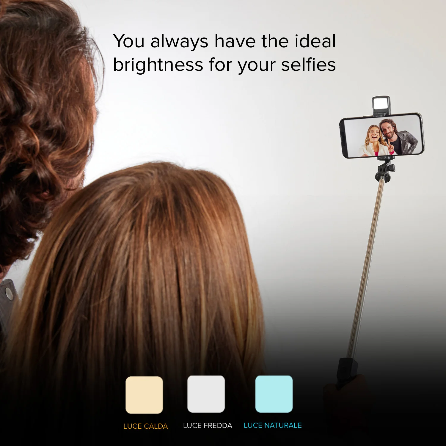 Selfie stick Wireless estensibile con luce LED per smartphone - Image 10
