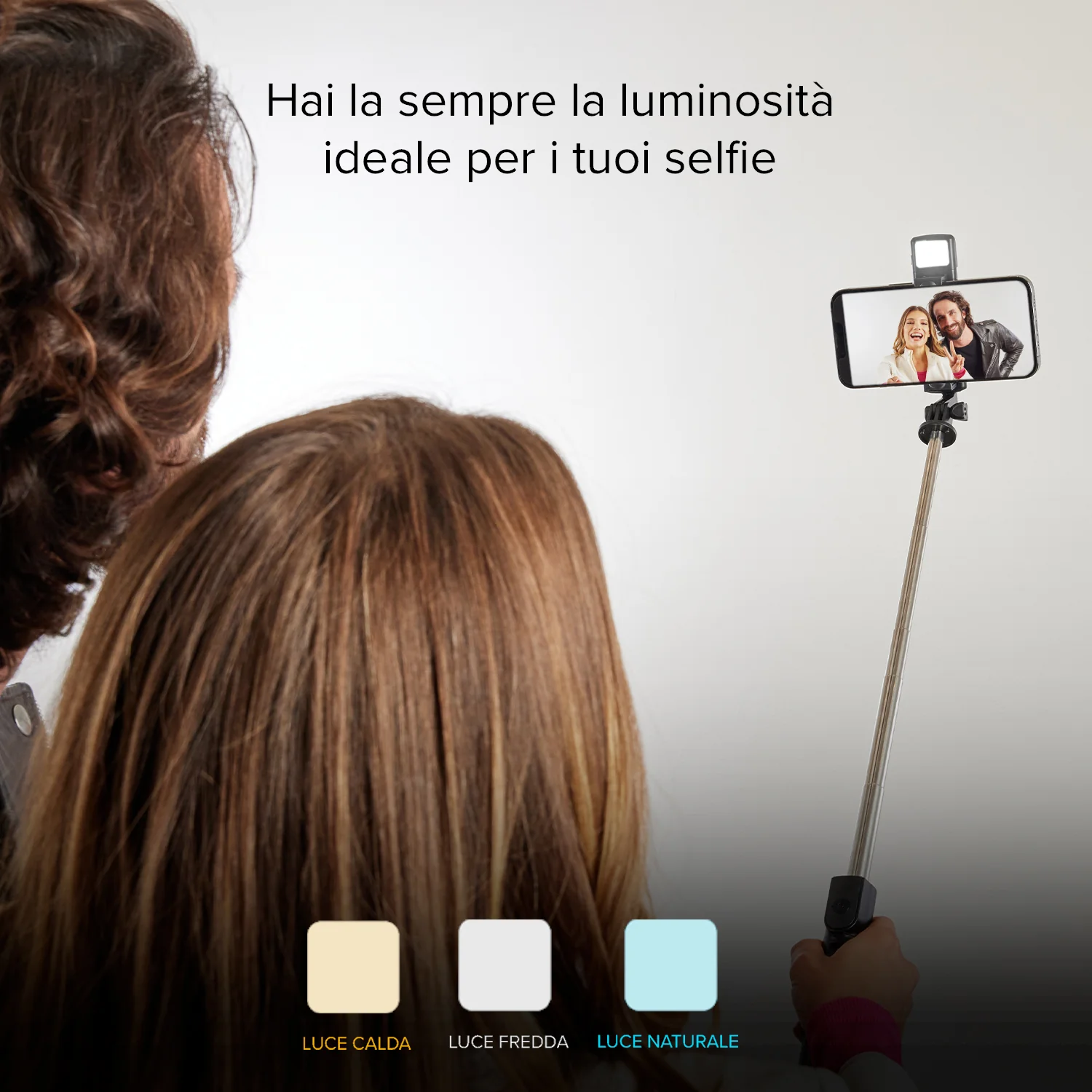 Selfie stick Wireless estensibile con luce LED per smartphone - Image 11