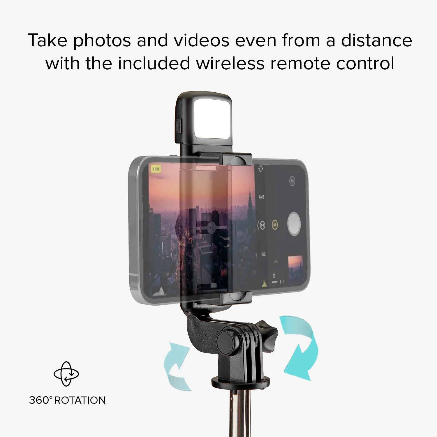 Selfie stick Wireless estensibile con luce LED per smartphone - Image 8