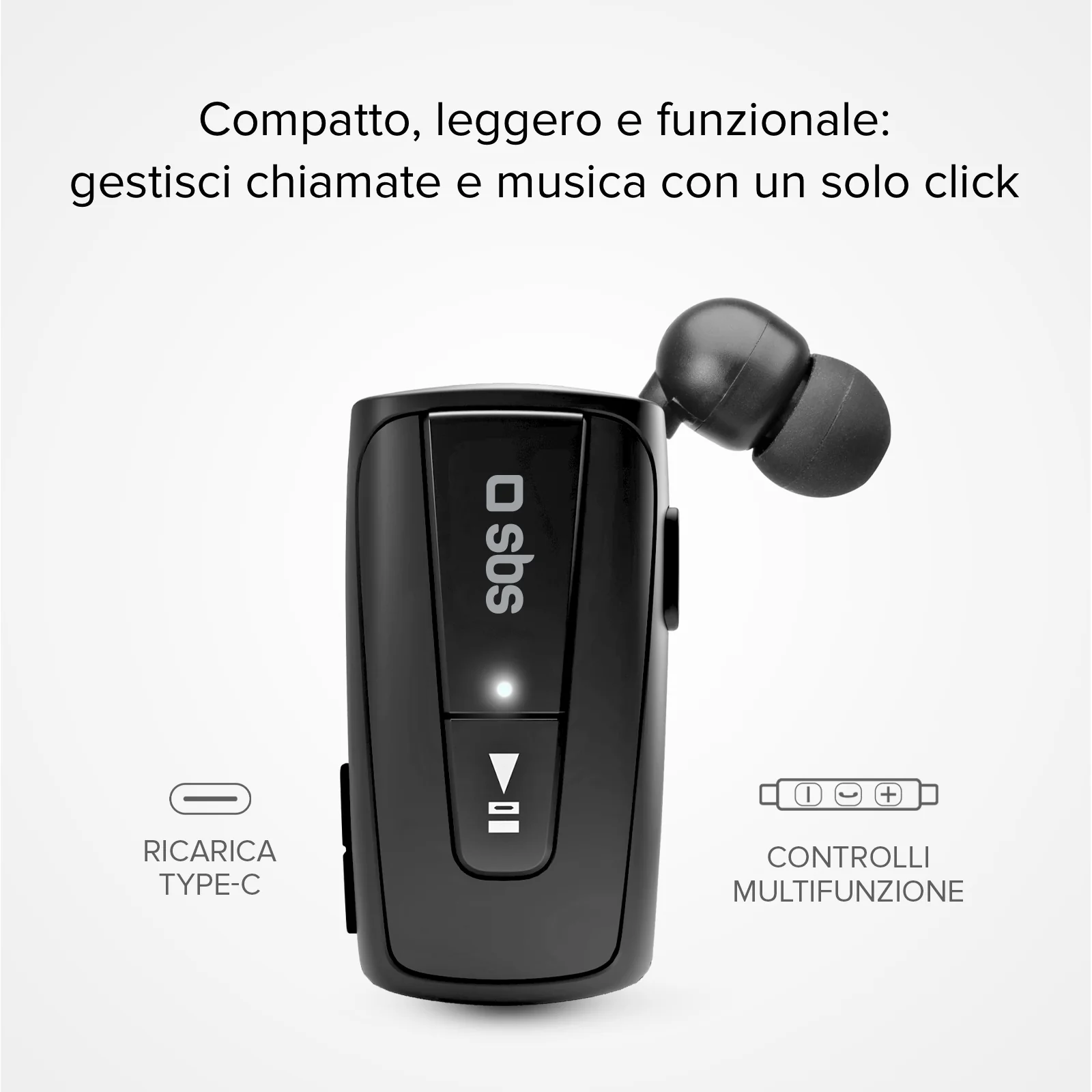 Auricolare Wireless con roller clip - Image 11