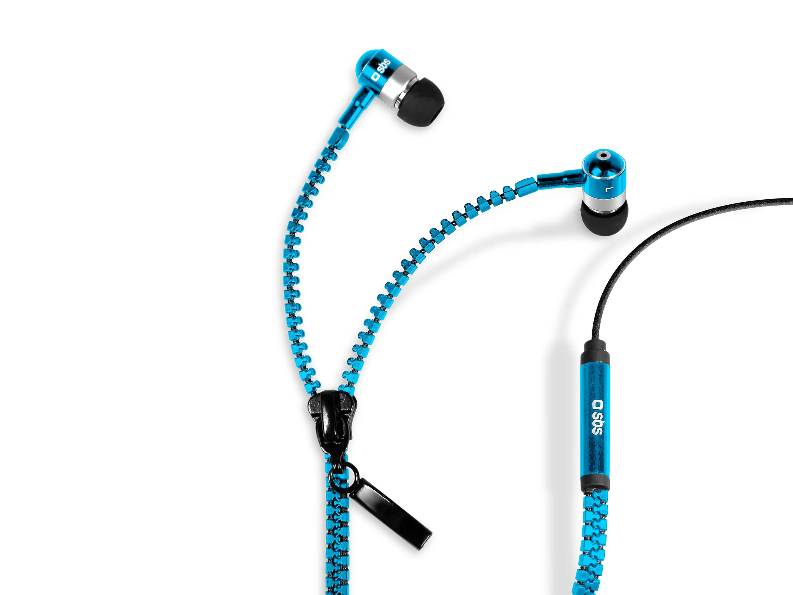 Auricolari filo stereo Zip, jack 3,5 mm con microfono e tasto alla risposta - Image 2