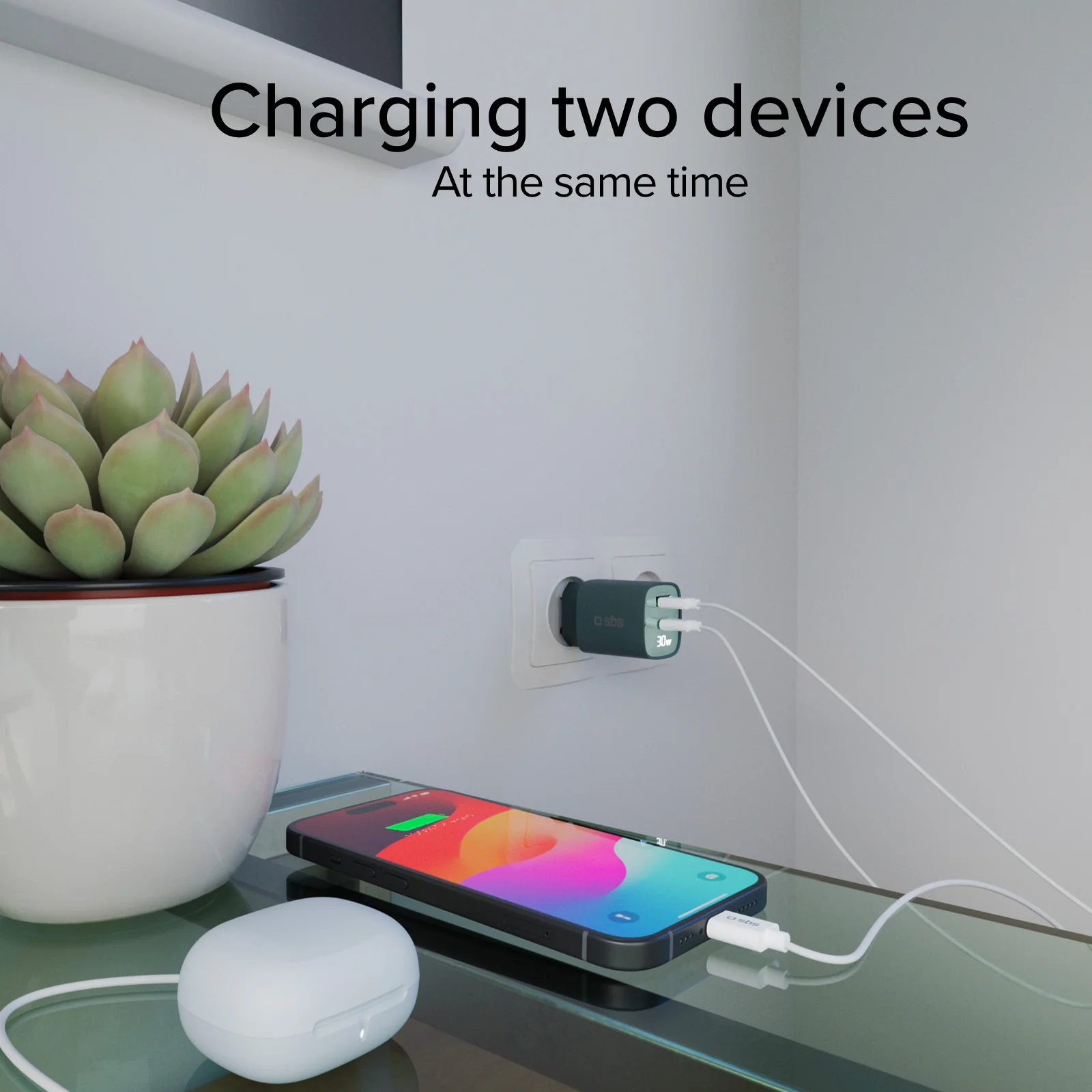 Caricabatterie da muro, schermo LCD, 1 uscita USB-C PD 30W, 1 uscita USB-A 18W - Image 10