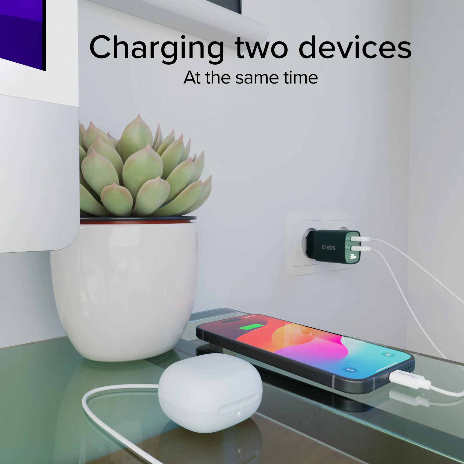 Caricabatterie da muro, schermo LCD, 1 uscita USB-C PD 30W, 1 uscita USB-A 18W - Image 46