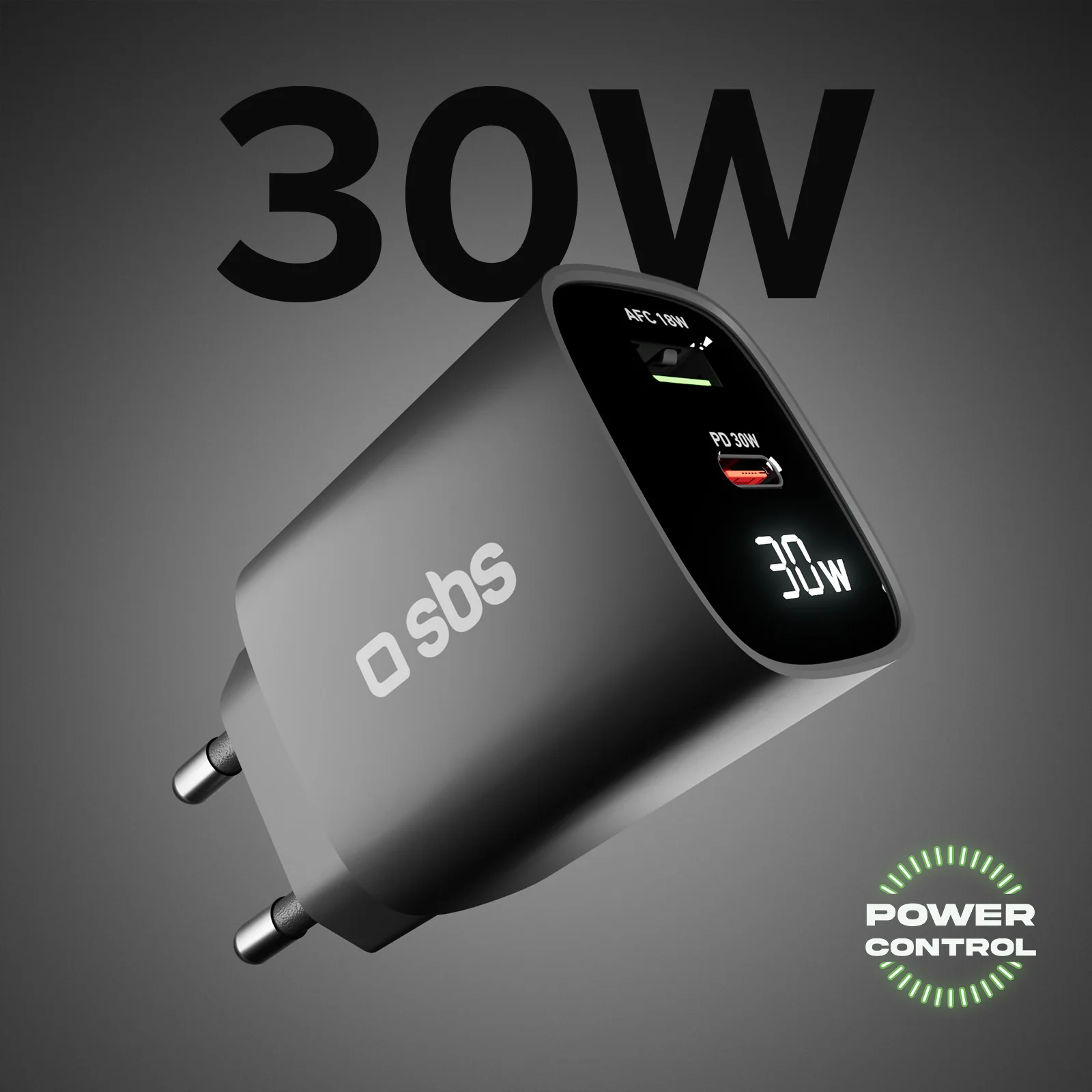 Caricabatterie da muro, schermo LCD, 1 uscita USB-C PD 30W, 1 uscita USB-A 18W - Image 56