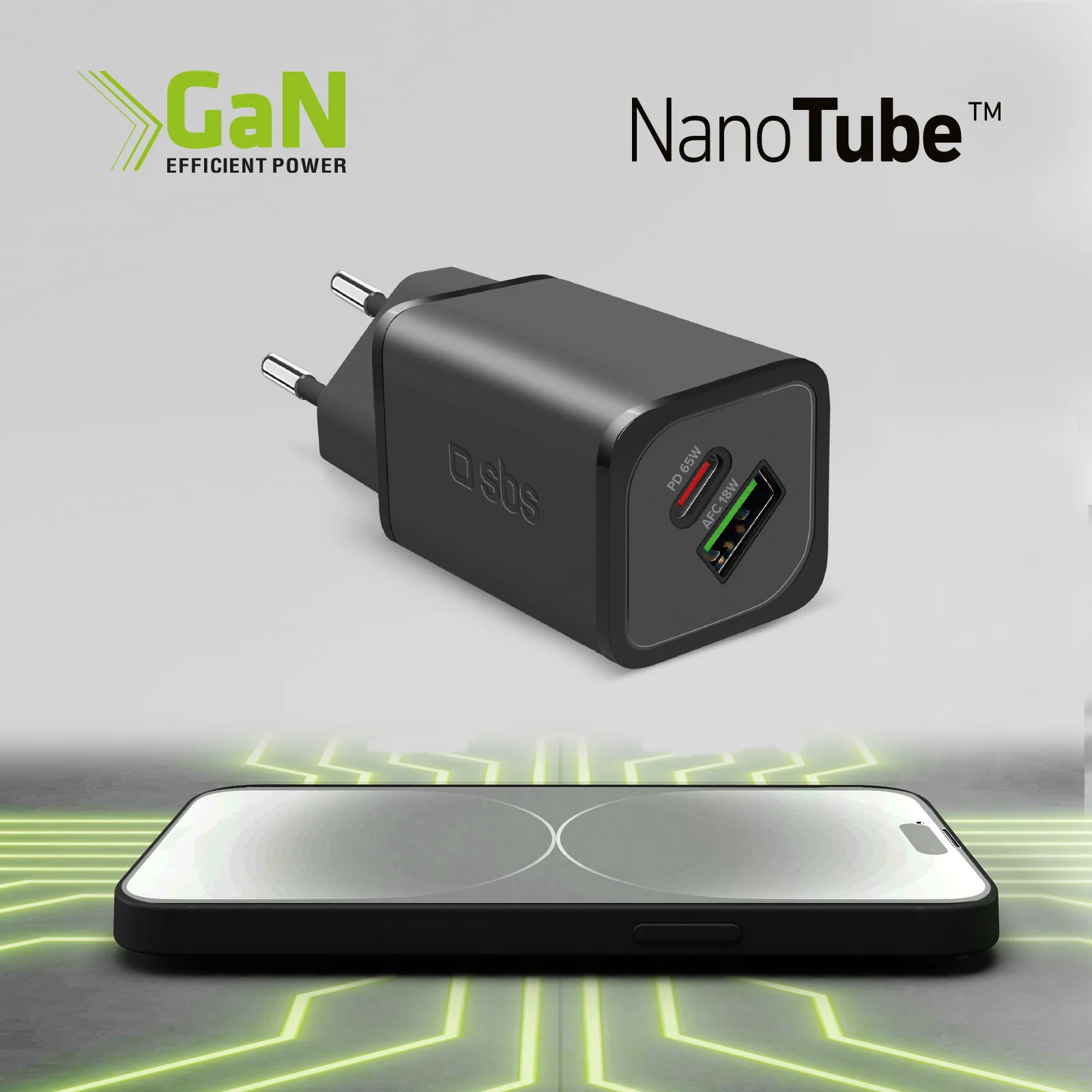 Caricabatterie da parete GaN 65 Watt, 1 USB-C PD, 1 USB-A Adaptive Fast Charge - Image 15