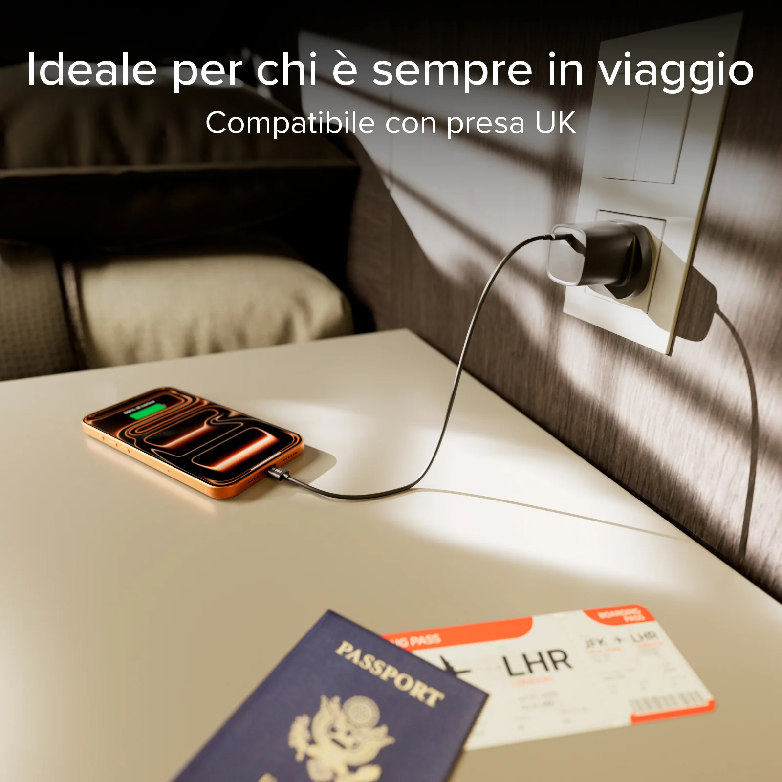 Caricatore caricabatterie con presa USB-C a 20W di potenza e spina inglese UK - Image 10