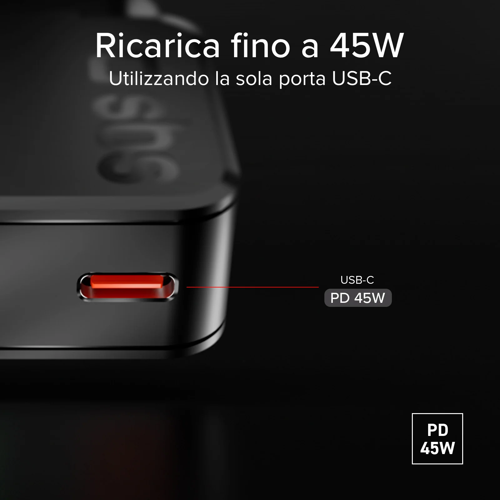 Caricatore da muro 45w USB-C Ultra Slim con doppia porta - Image 15