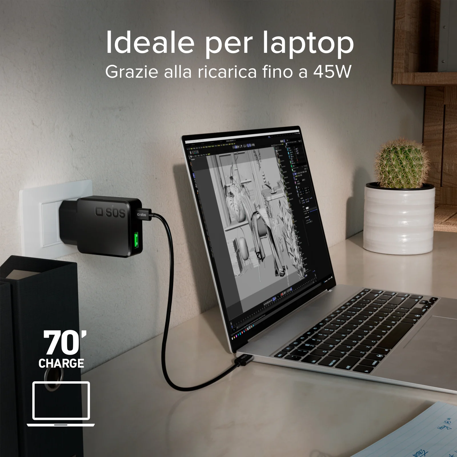 Caricatore da muro 45w USB-C Ultra Slim con doppia porta - Image 21