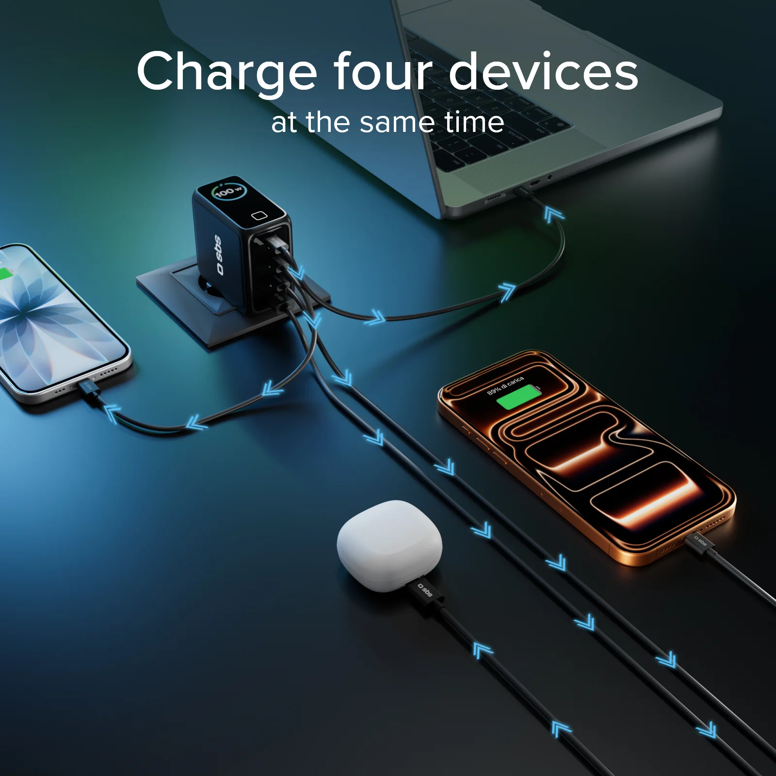 Caricatore USB-C da 100 W con display TFT e 4 porte per una ricarica veloce di smartphone, tablet e laptop - Image 15