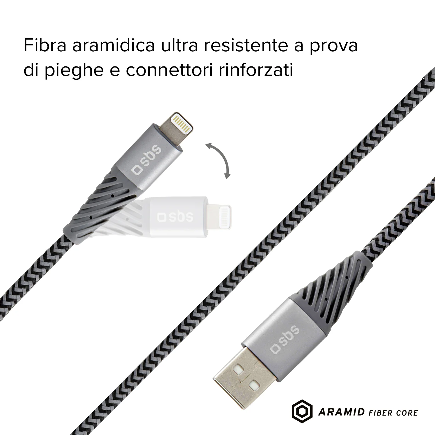 Cavo rifrangente in fibra aramidica USB 2.0 Lightning - Image 5