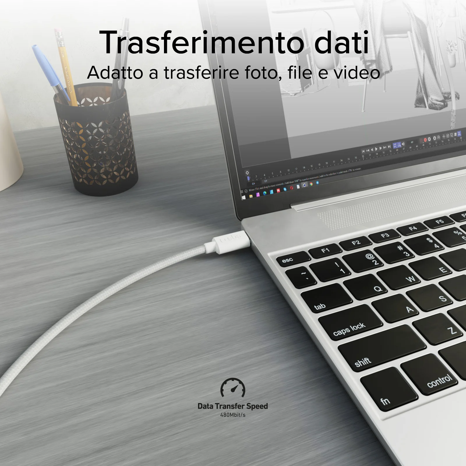 Sdoppiatore USB Type-C con doppia uscita USB-C 60W - Image 10