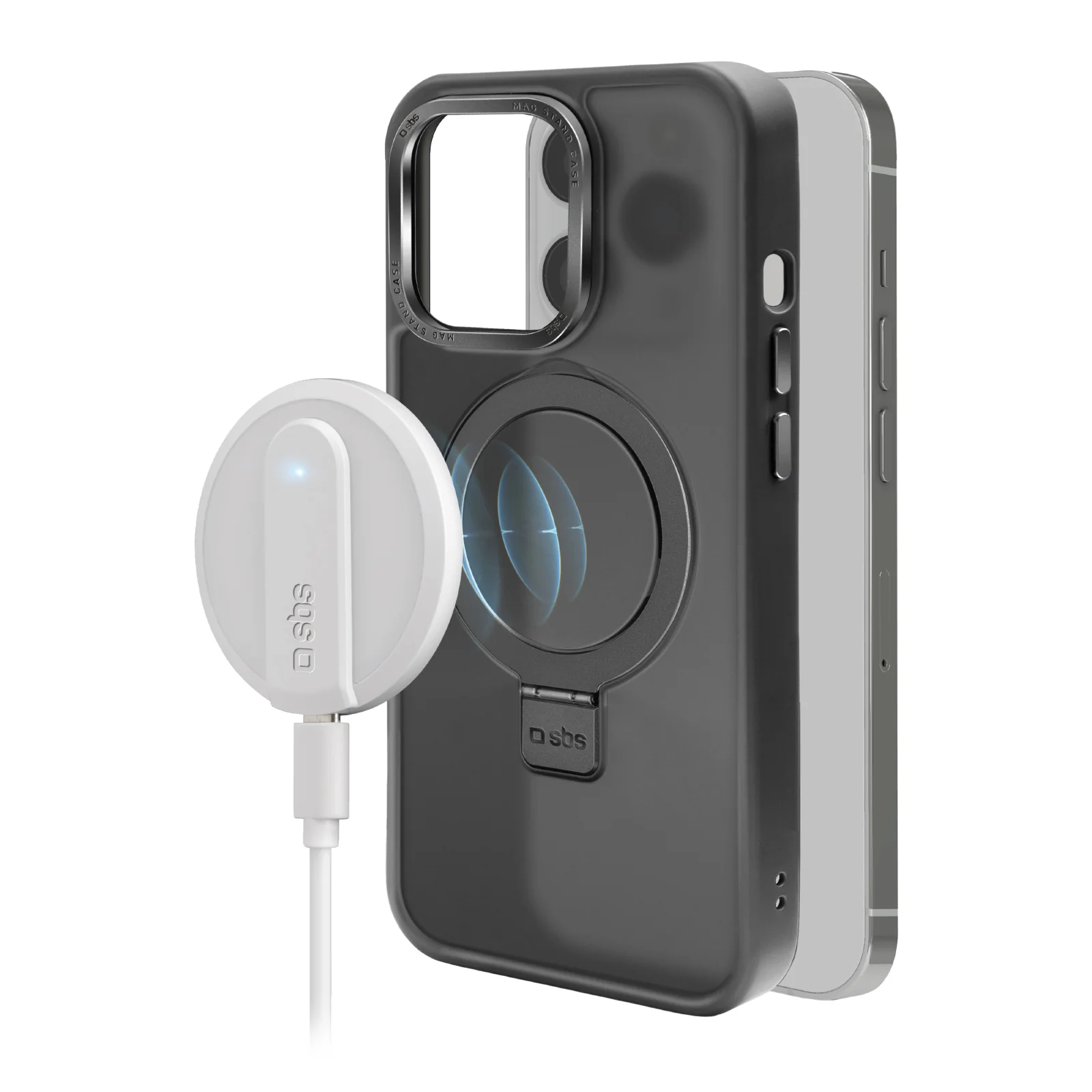 Cover compatibile ricarica MagSafe con anello stand per iPhone 14 Pro - Image 3