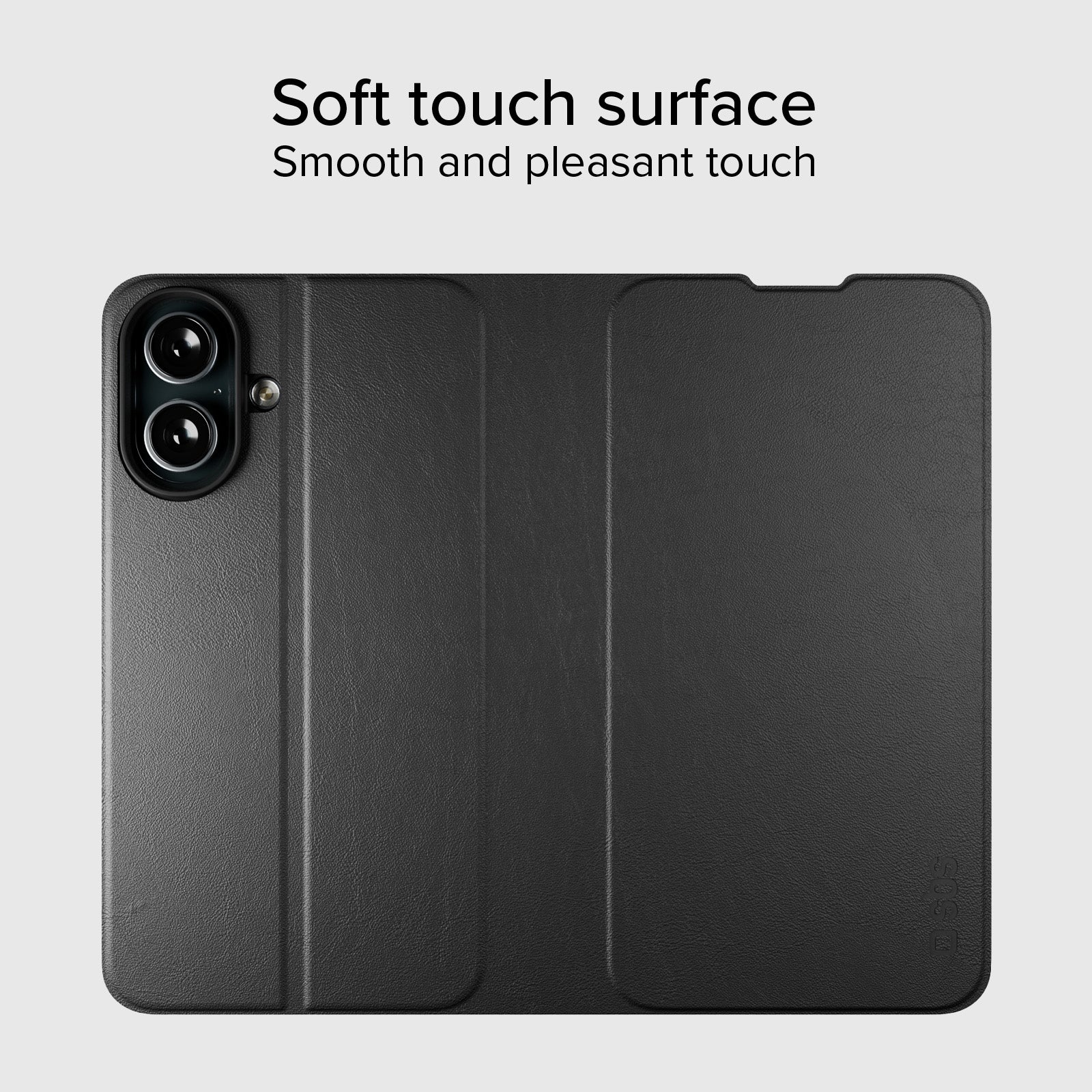 Custodia a libro con supporto stand e superficie soft touch per iPhone 16 Plus - Image 4