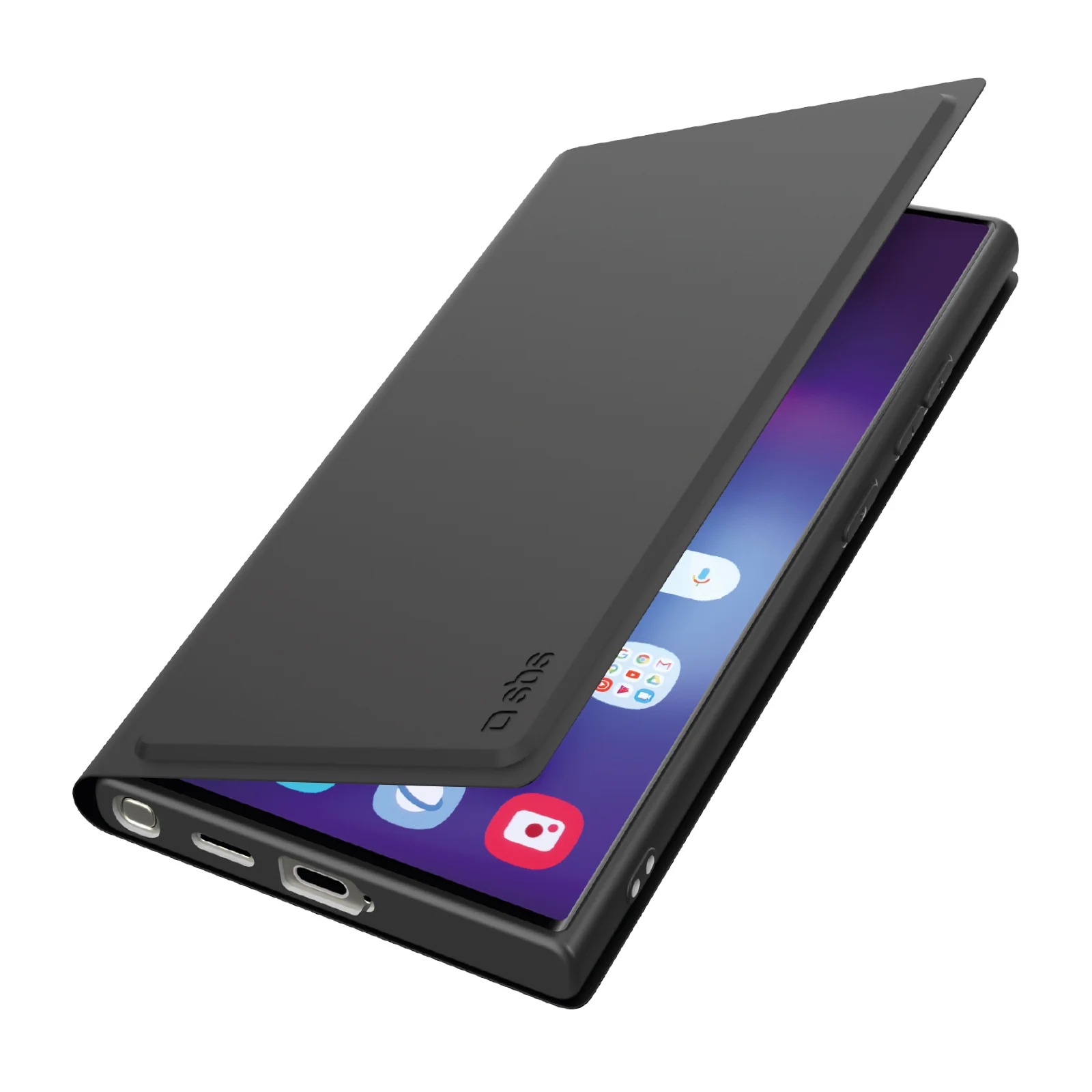 Custodia a libro con supporto stand, soft touch per Samsung S25 Ultra