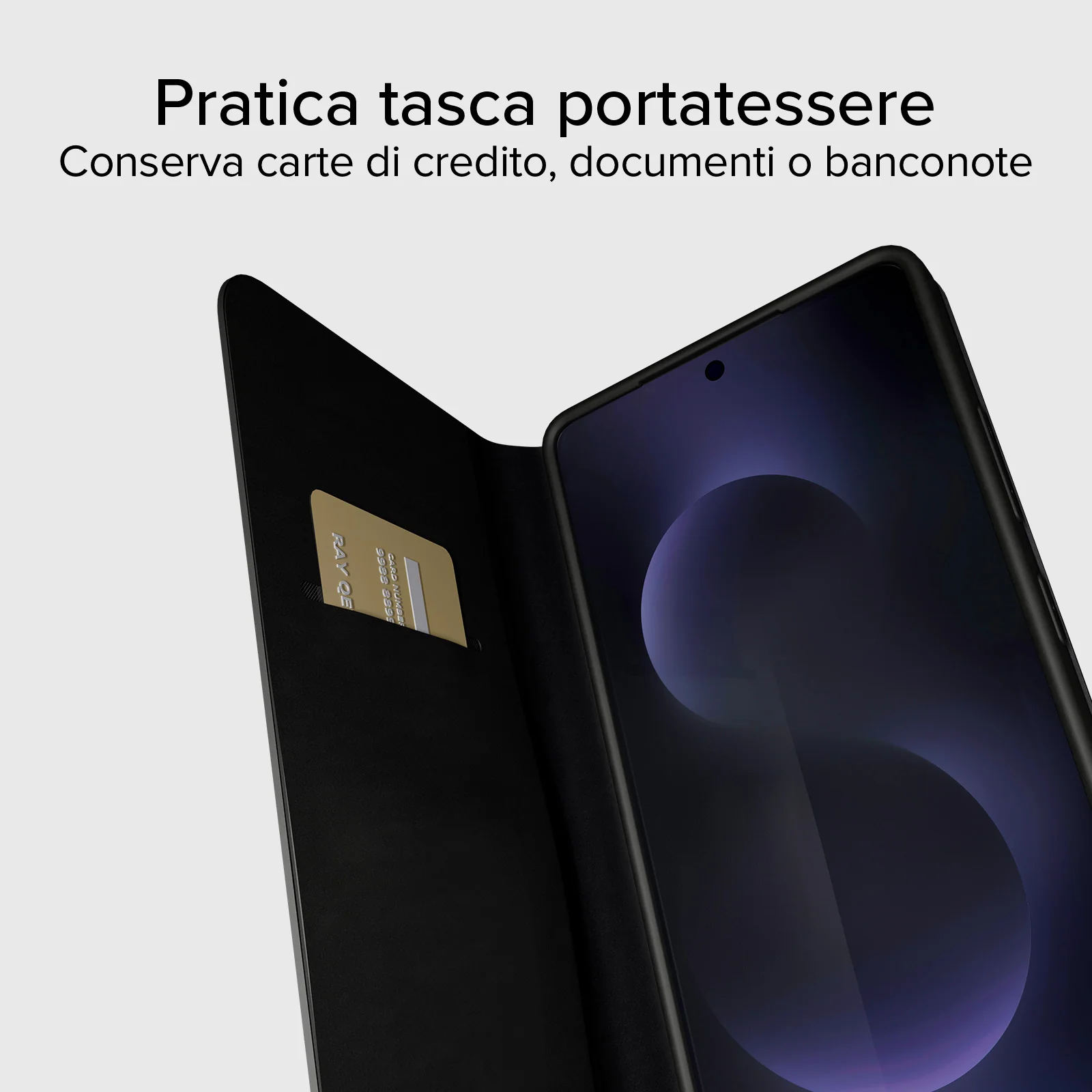 Custodia a libro con supporto stand e superficie soft touch per Samsung S26 Ultra - Image 9