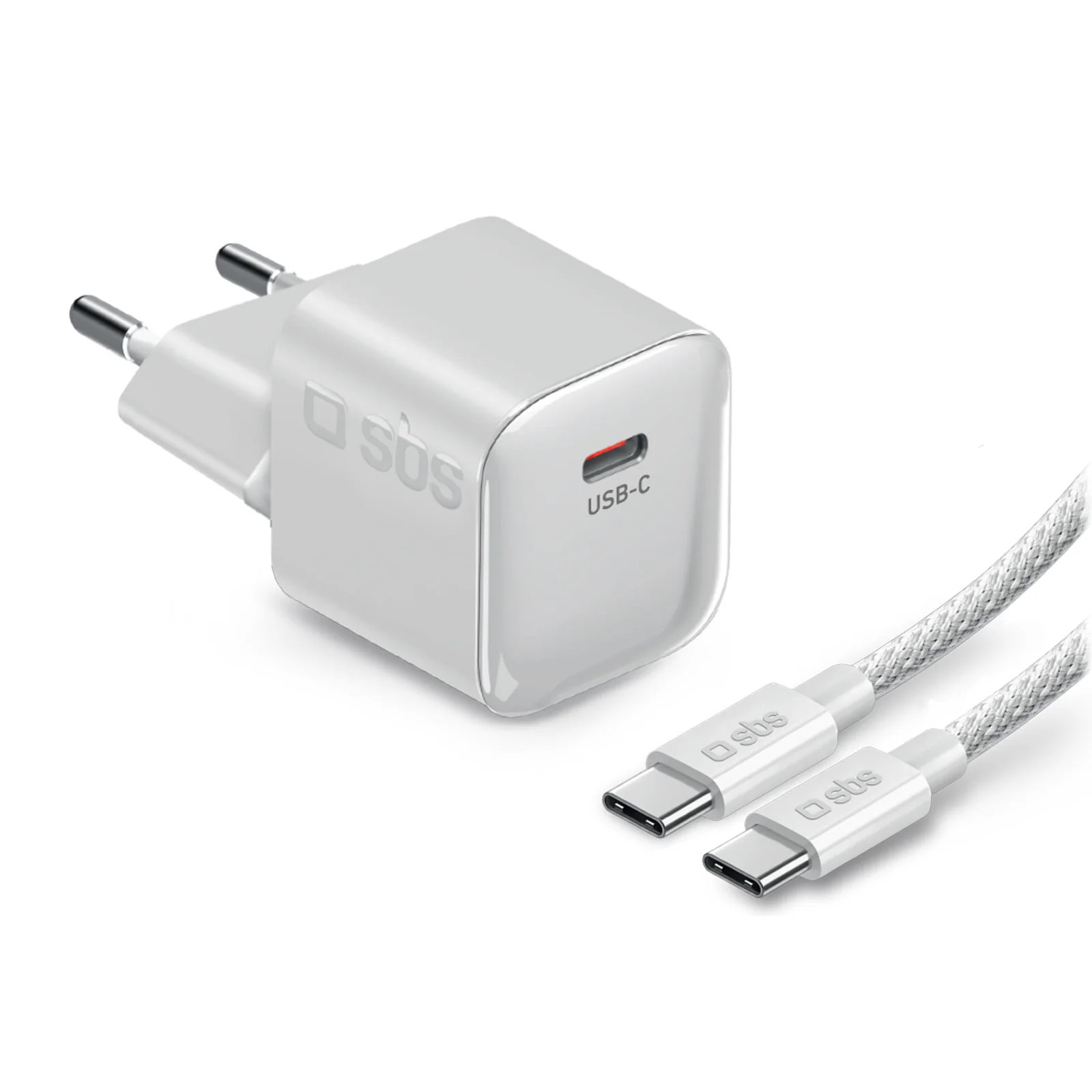 Kit caricatore 30W USB-C Power Delivery e cavo USB-C 1,5 m con rivestimento in tessuto intrecciato