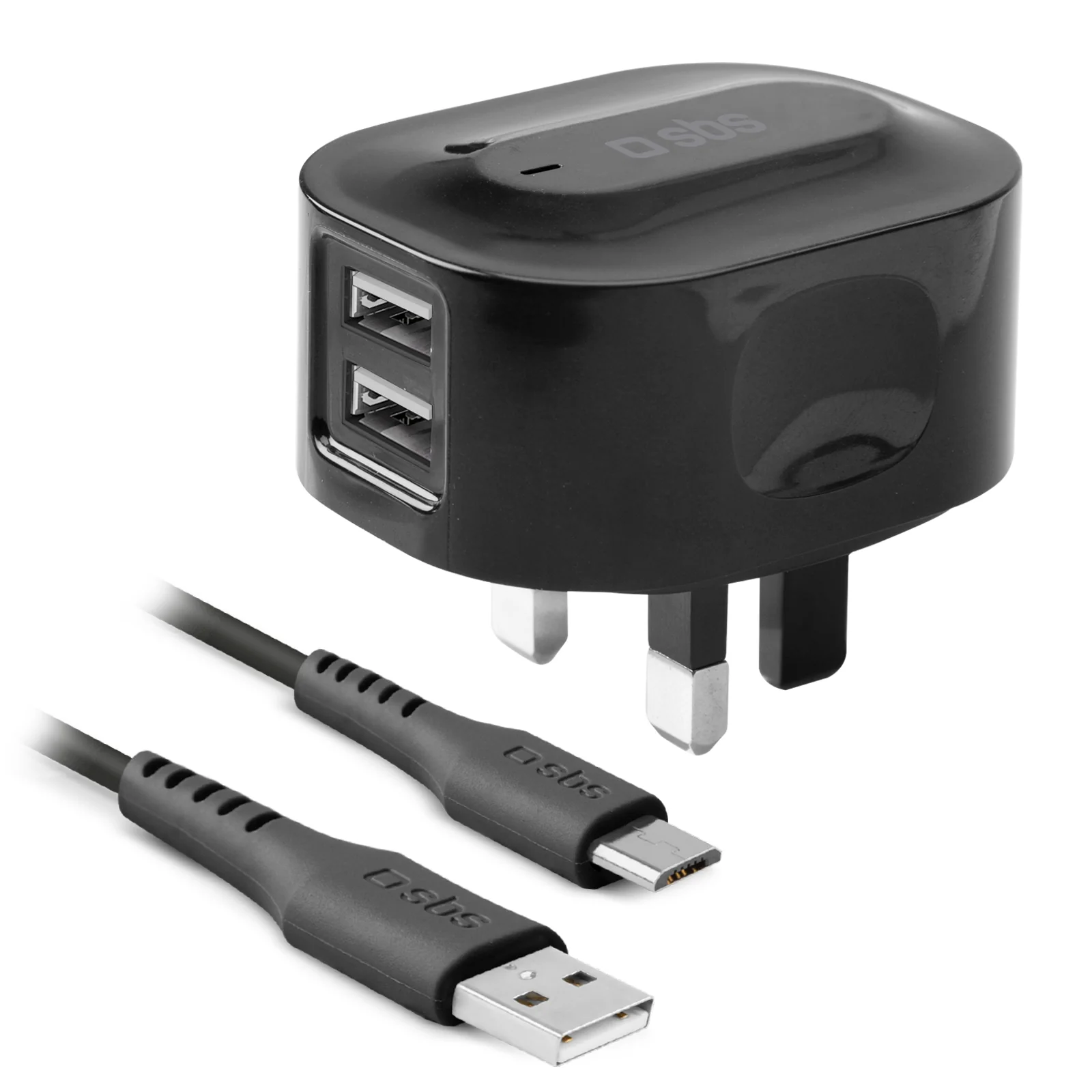 Kit caricabatterie: caricatore UK ricarica rapida con cavo USB 1A e Micro-USB incluso