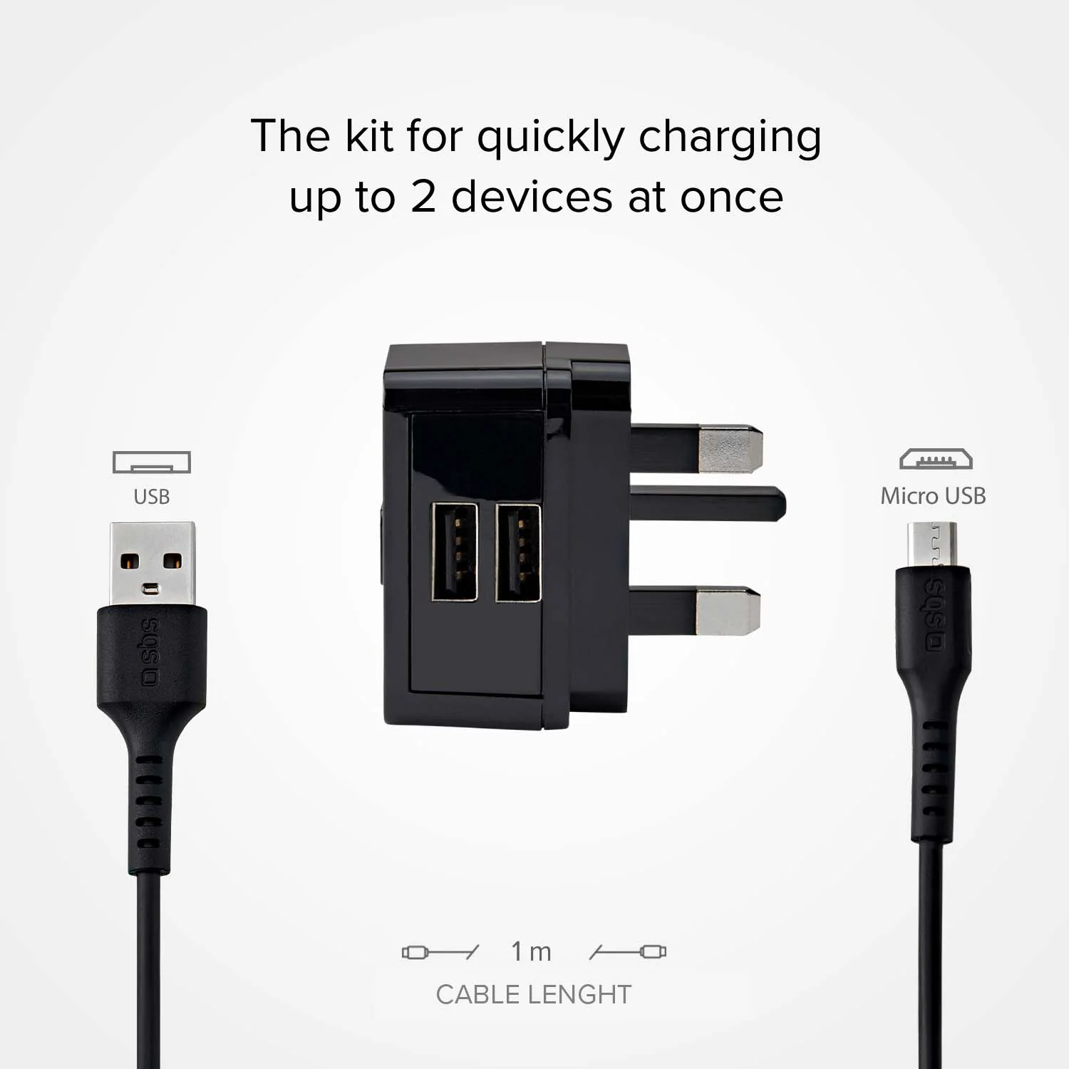 Kit caricabatterie: caricatore UK ricarica rapida con cavo USB 1A e Micro-USB incluso - Image 4