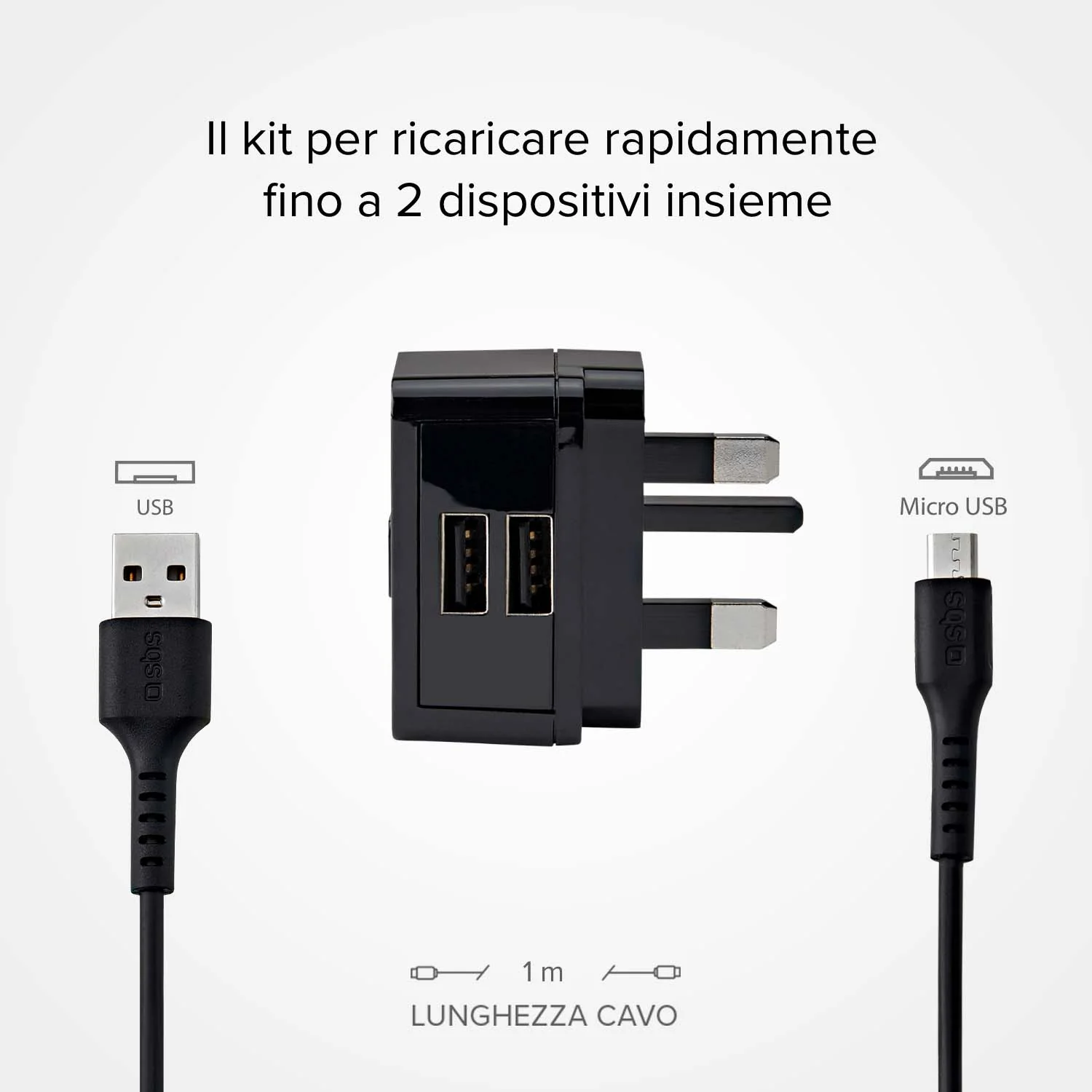 Kit caricabatterie: caricatore UK ricarica rapida con cavo USB 1A e Micro-USB incluso - Image 5