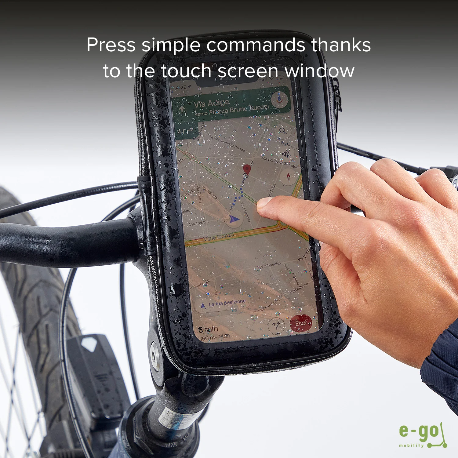 Porta cellulare fino a 6,7 pollici per monopattino, impermeabile, touch screen - Image 6