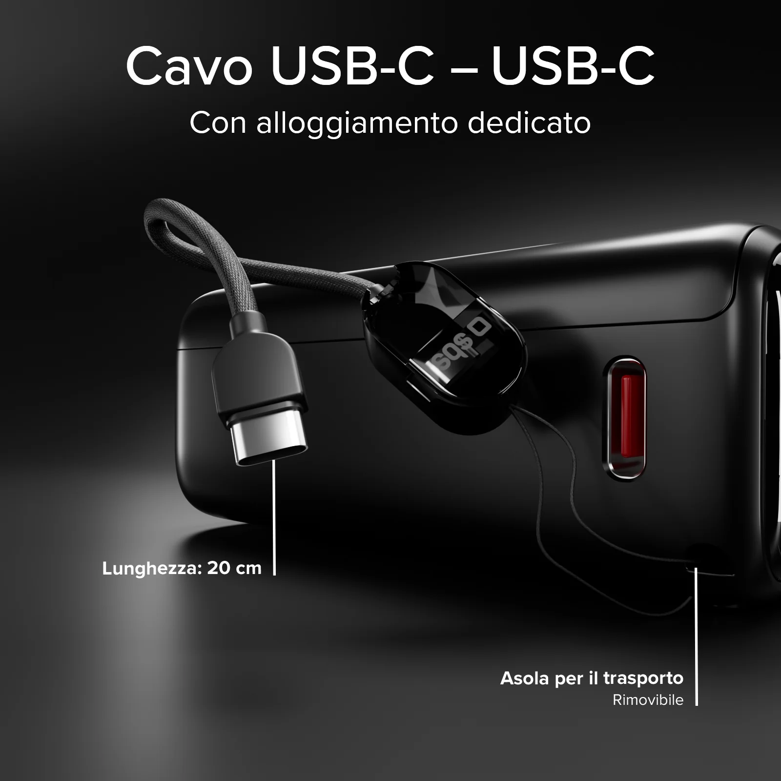 Power bank 10000 mAh 40W Power Delivery e AVS, con cavo USB-C incluso e display smart - Image 13