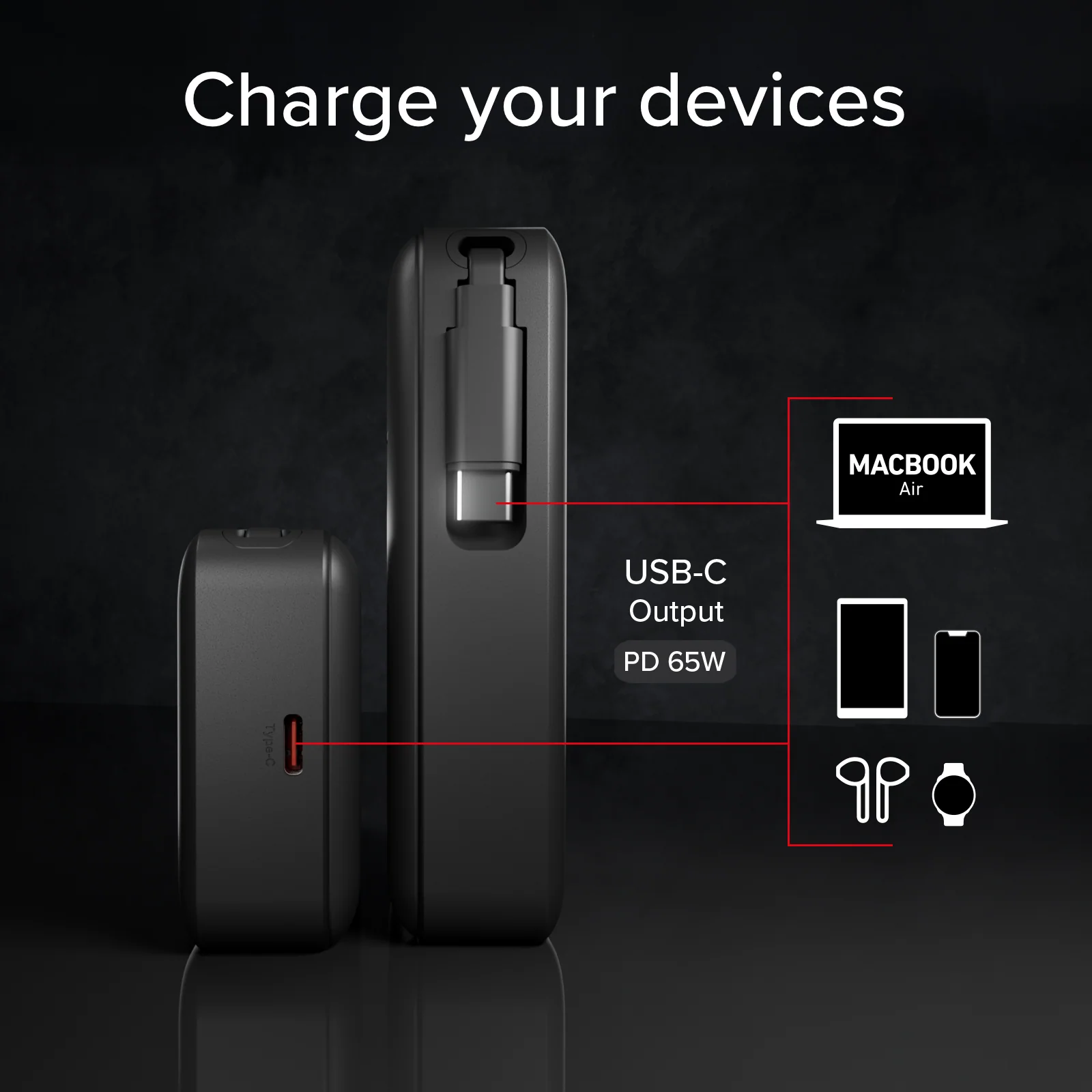 Power Bank 10.000 mAh con cavo USB-C retrattile e ricarica rapida - Image 19