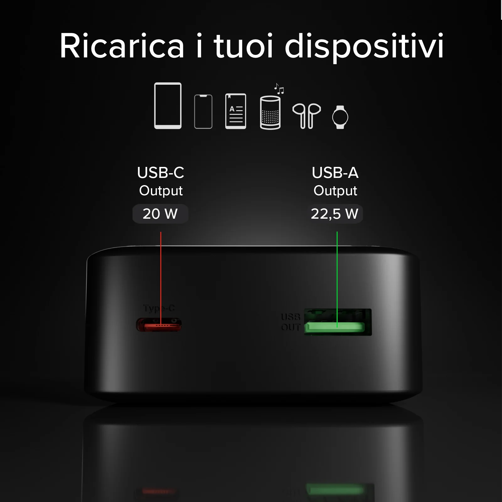 Power bank compatto 20000mah con display e ricarica rapida 20w USB-C e USB-A - Image 11