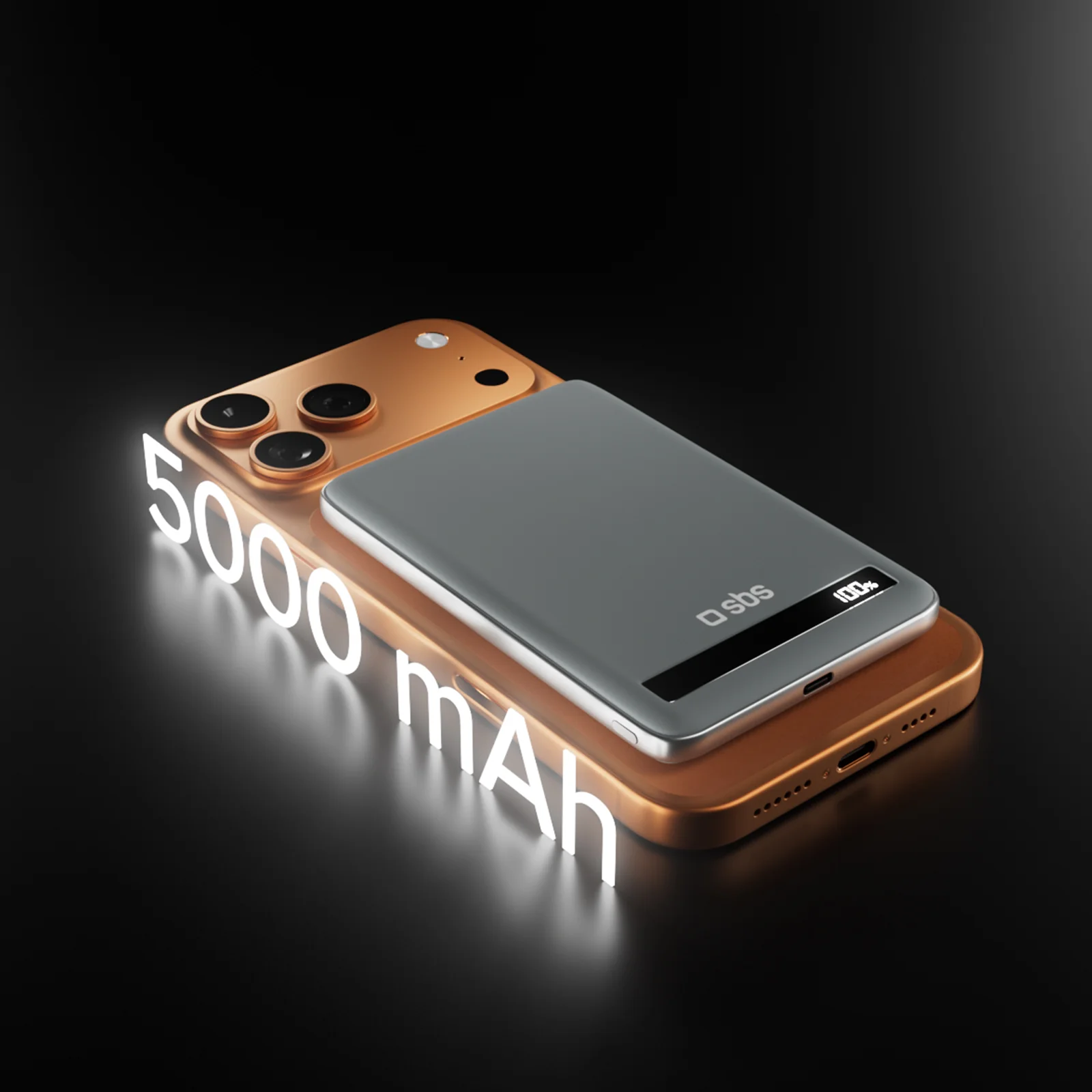 Power Bank Magnetico da 5000 mAh 15 W Qi2 con batteria semi-solida e display LCD - Image 4