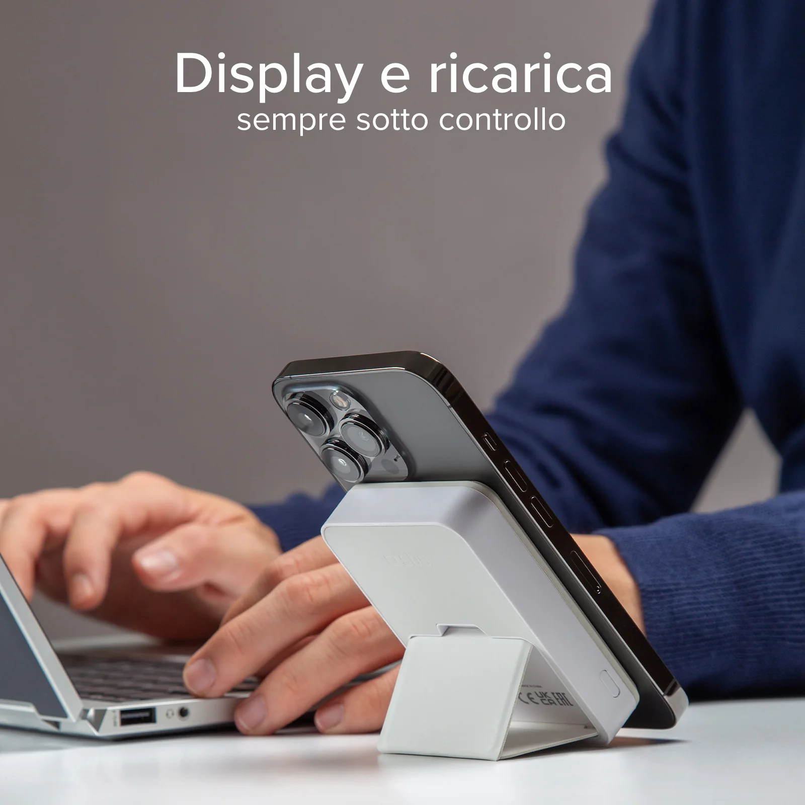 Power bank da 5000 mAh wireless magnetico con funzione stand - Image 14