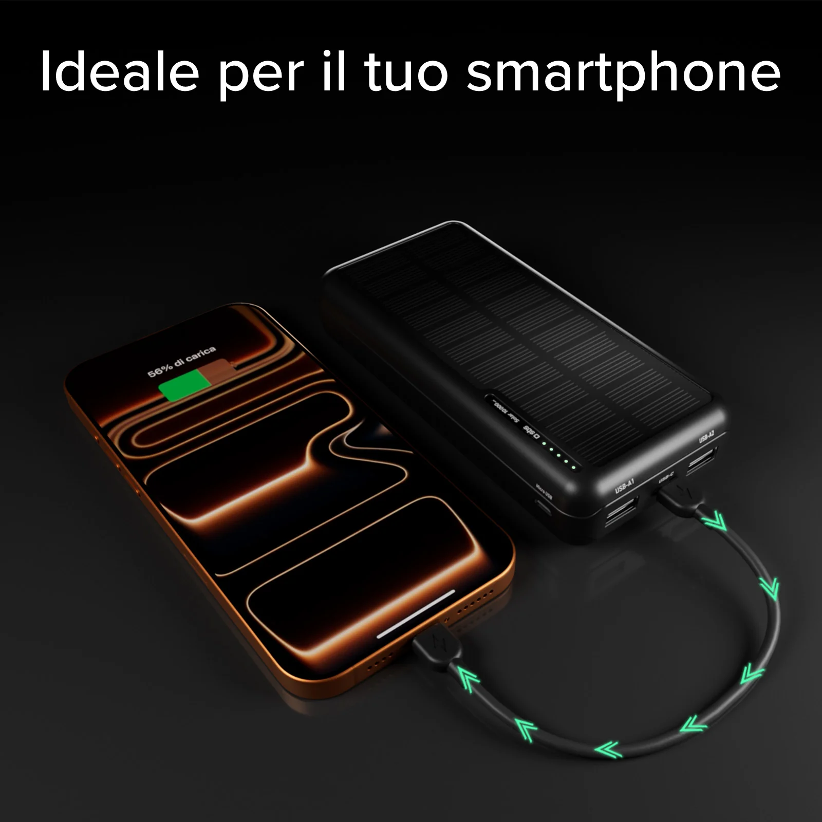 Power bank 10.000 mAh con pannello solare - Image 17