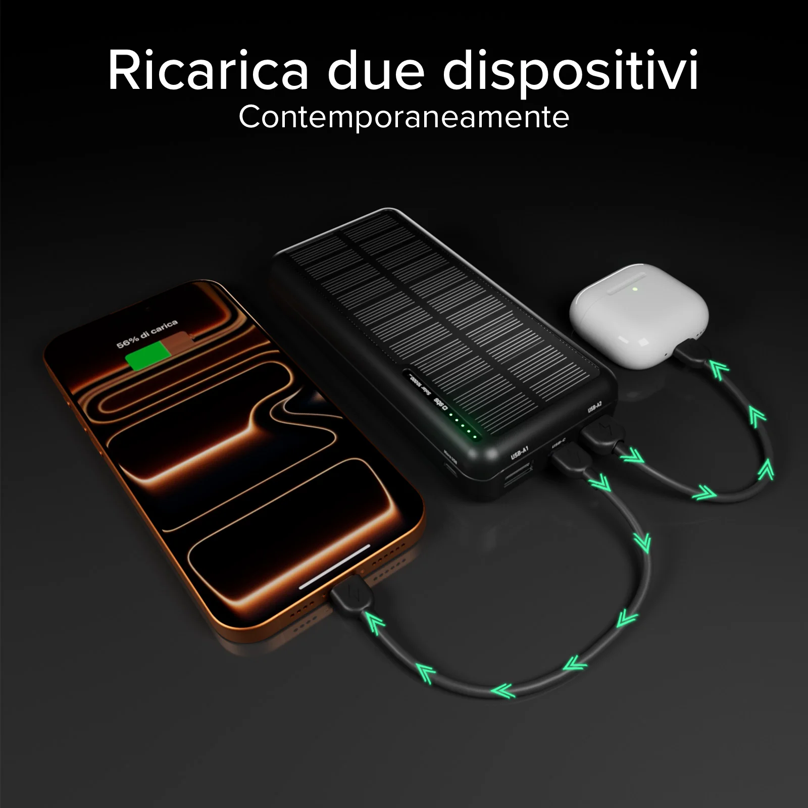 Power bank 10.000 mAh con pannello solare - Image 19