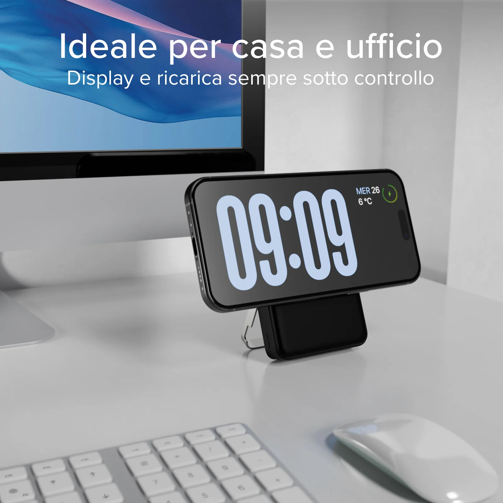 Power bank battery pack 10.000 mAh wireless con supporto stand integrato e LCD - Image 20