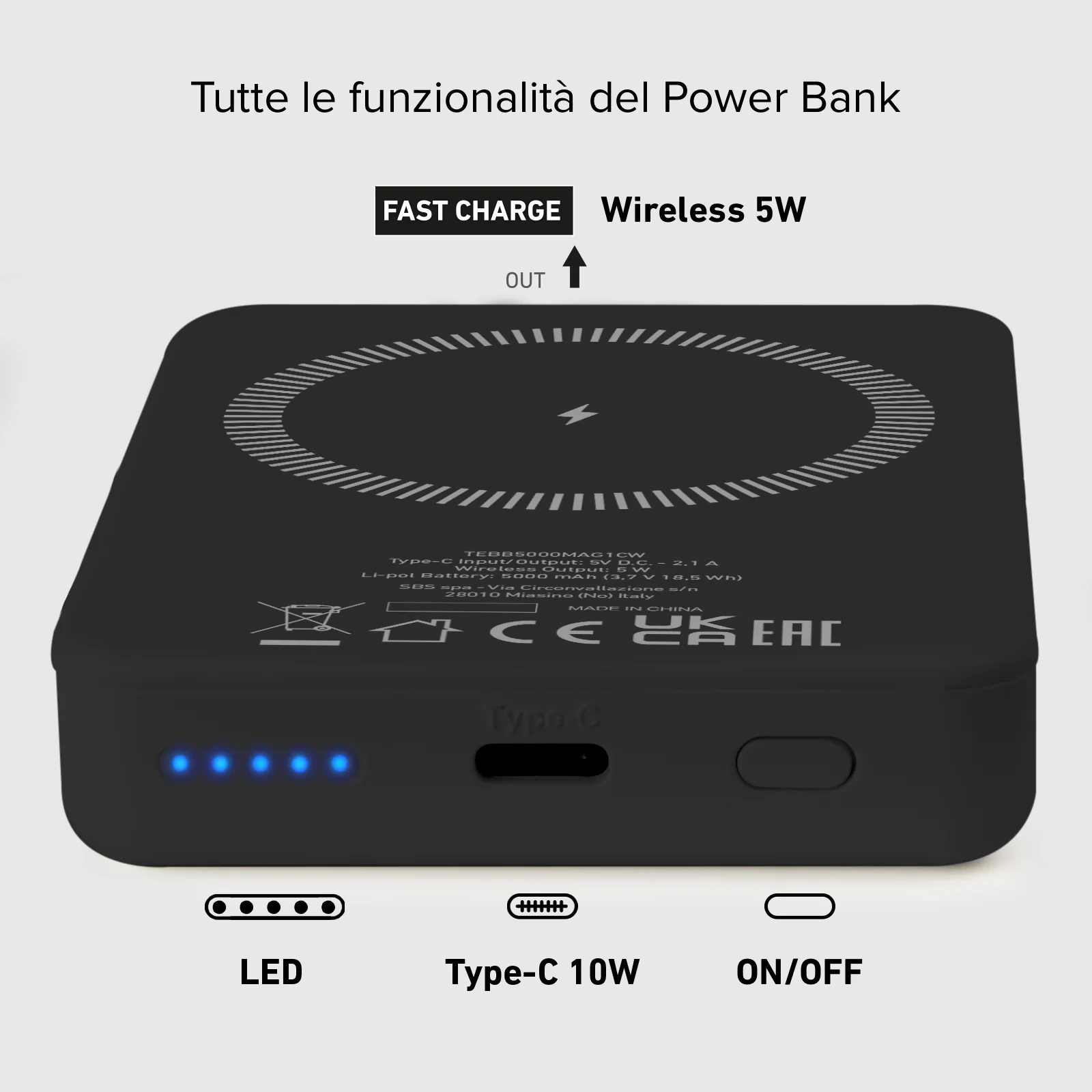 Power bank mag 5.000 mAh Wireless compatibile con iPhone con ricarica MagSafe - Image 5