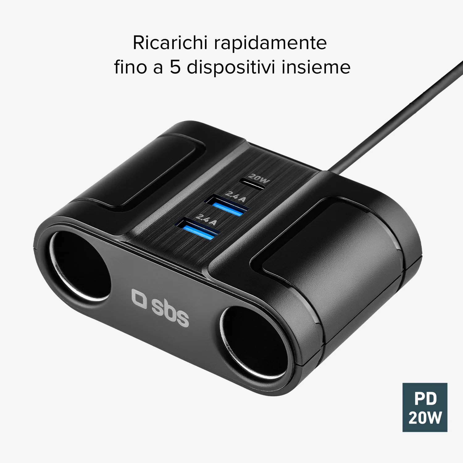 Caricatore sdoppiatore auto - Ricarica rapida 100 Watt - Image 3