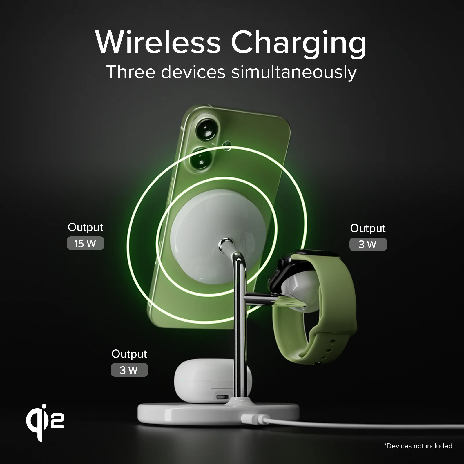 Stazione ricarica wireless Qi2 per cellulari, Apple Watch, auricolari wireless - Image 10