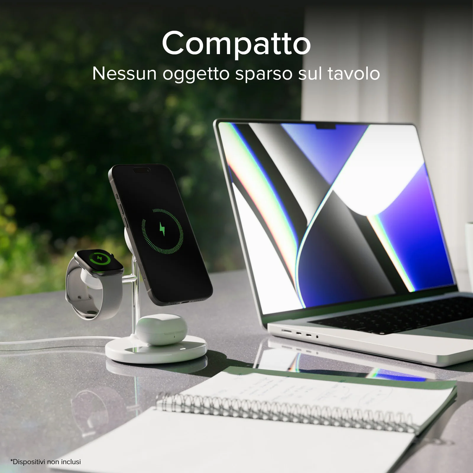 Stazione ricarica wireless Qi2 per cellulari, Apple Watch, auricolari wireless - Image 20