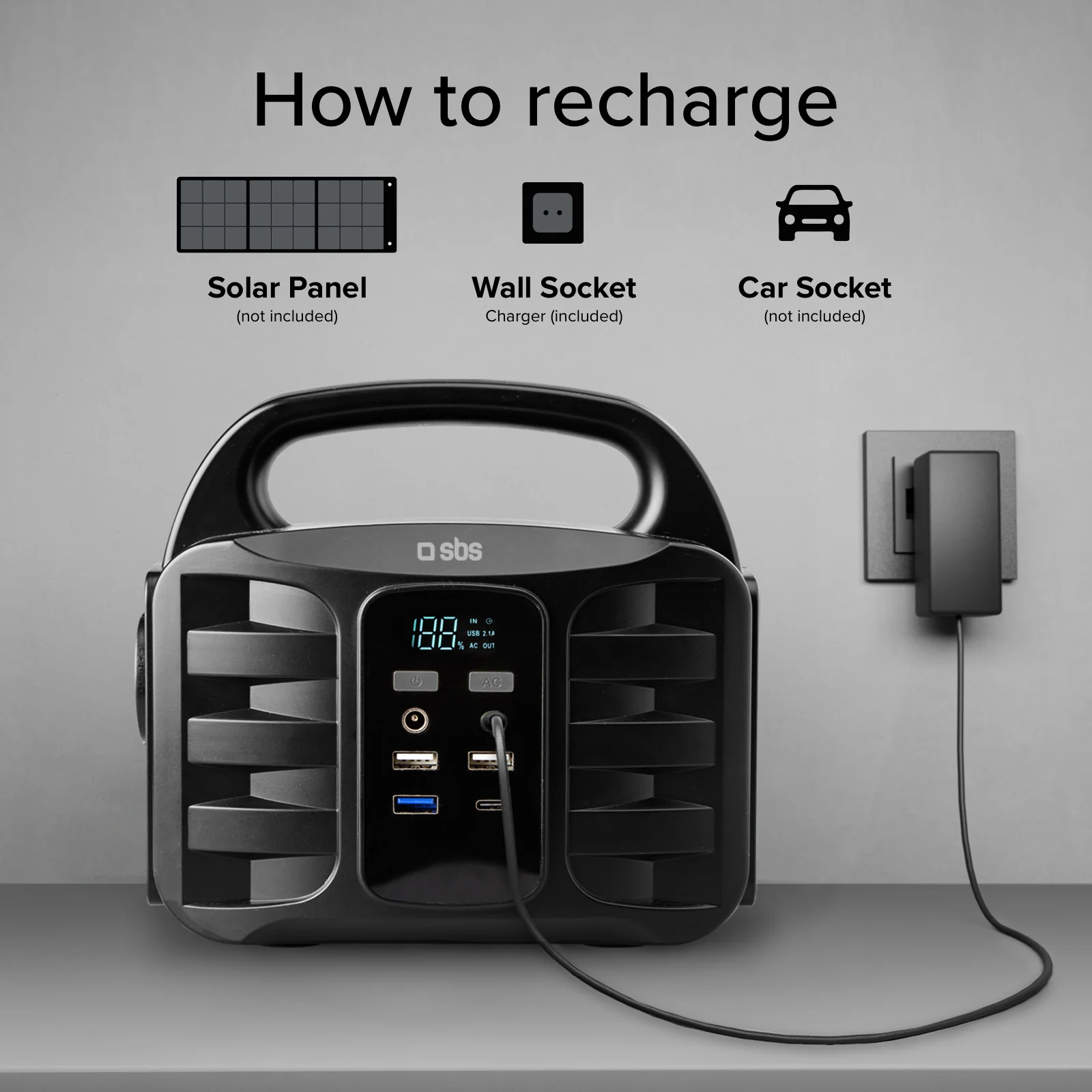 Stazione di ricarica portatile 150 Watt - con USB-A, USB-C, presa AC, presa DC - Image 6