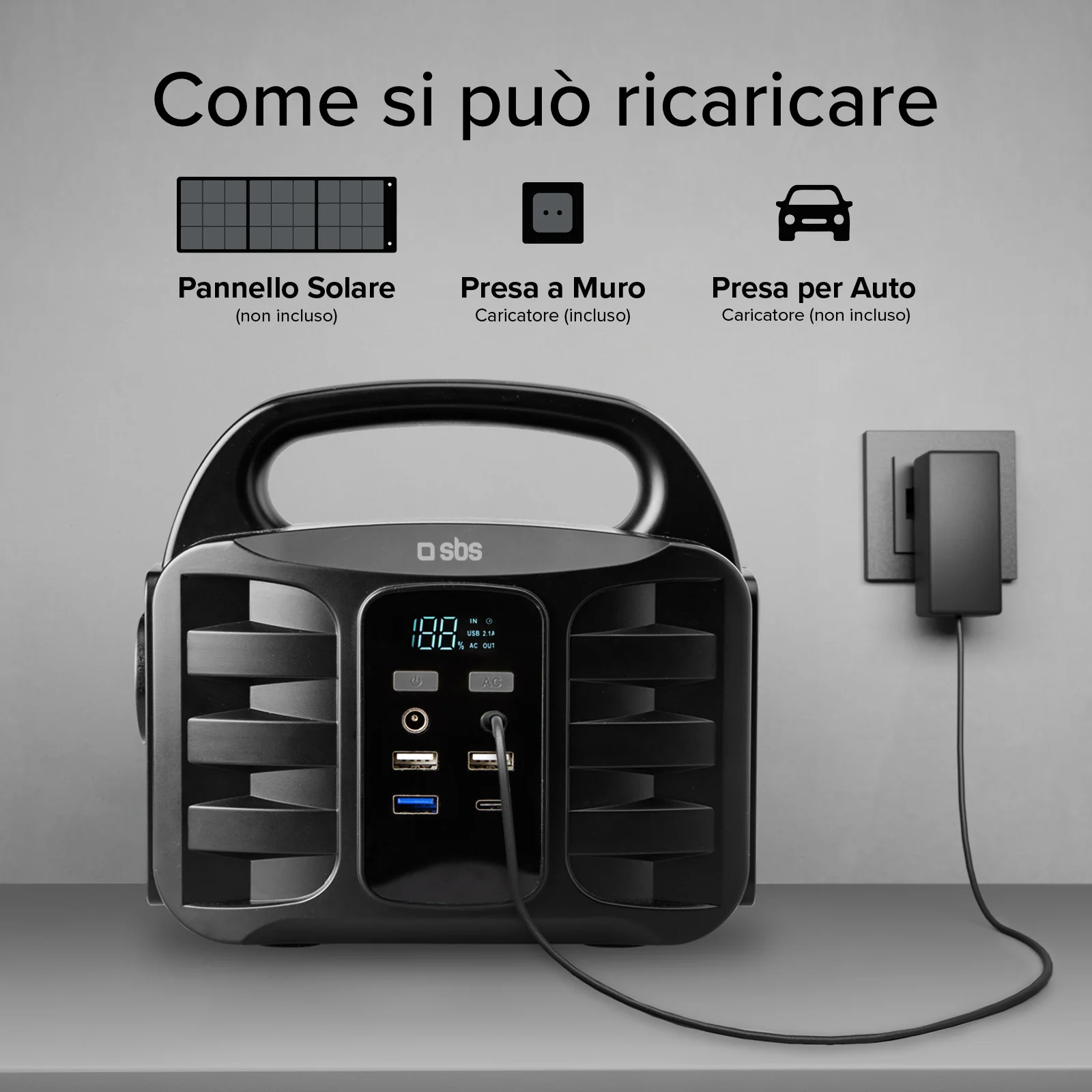Stazione di ricarica portatile 150 Watt - con USB-A, USB-C, presa AC, presa DC - Image 7
