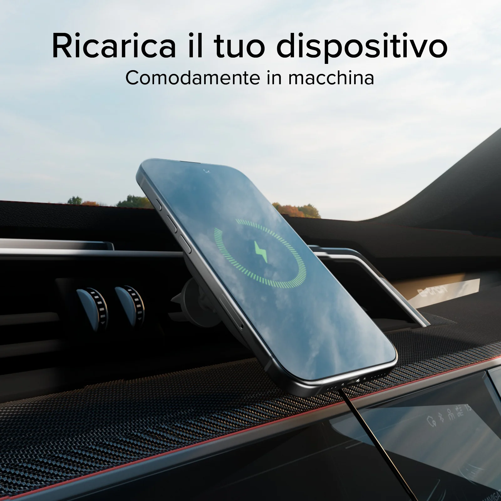Supporto auto per iPhone compatibili con ricarica MagSafe - Image 15