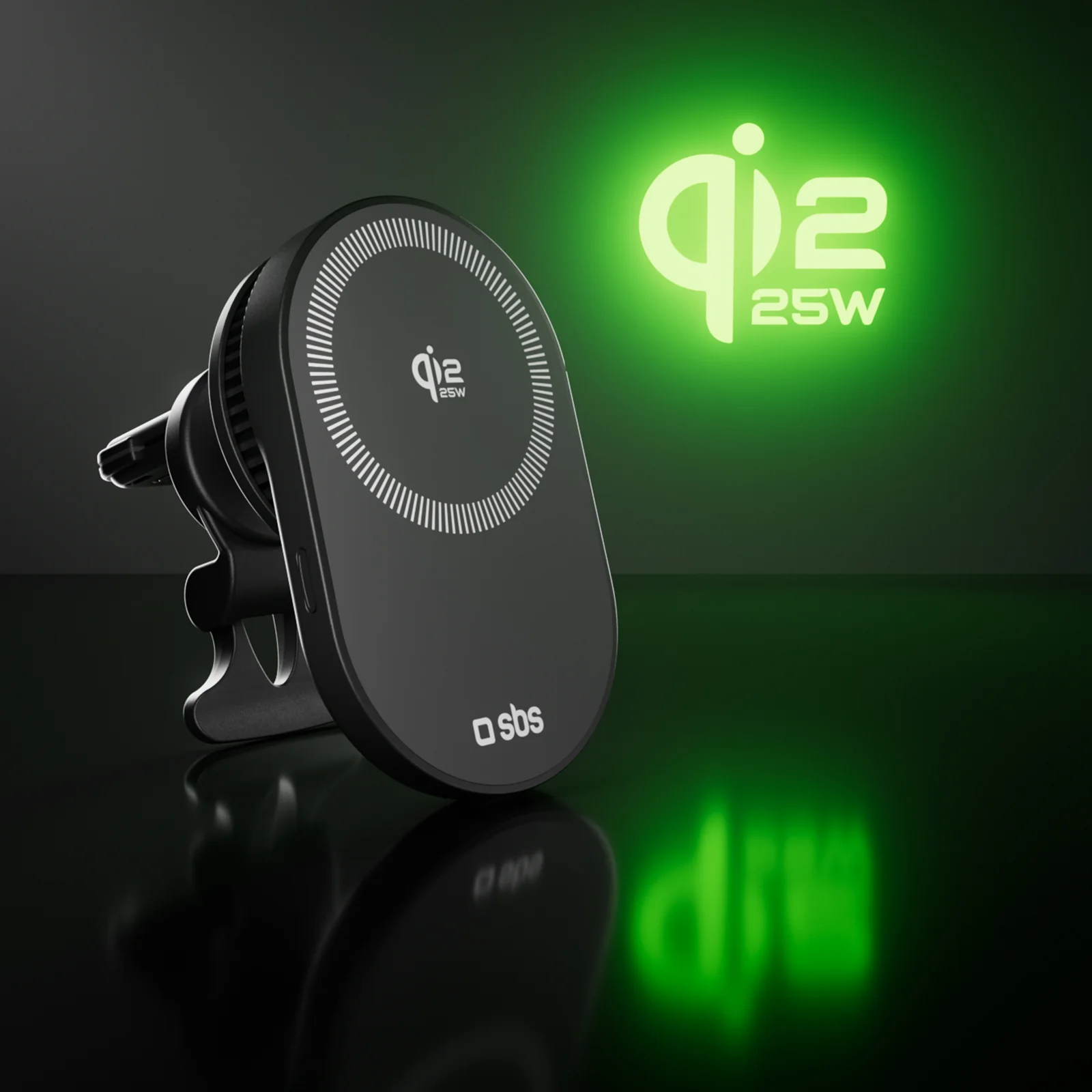 Supporto auto con ricarica magnetica Qi2.2 da 25 W e ventola di raffreddamento - Image 2