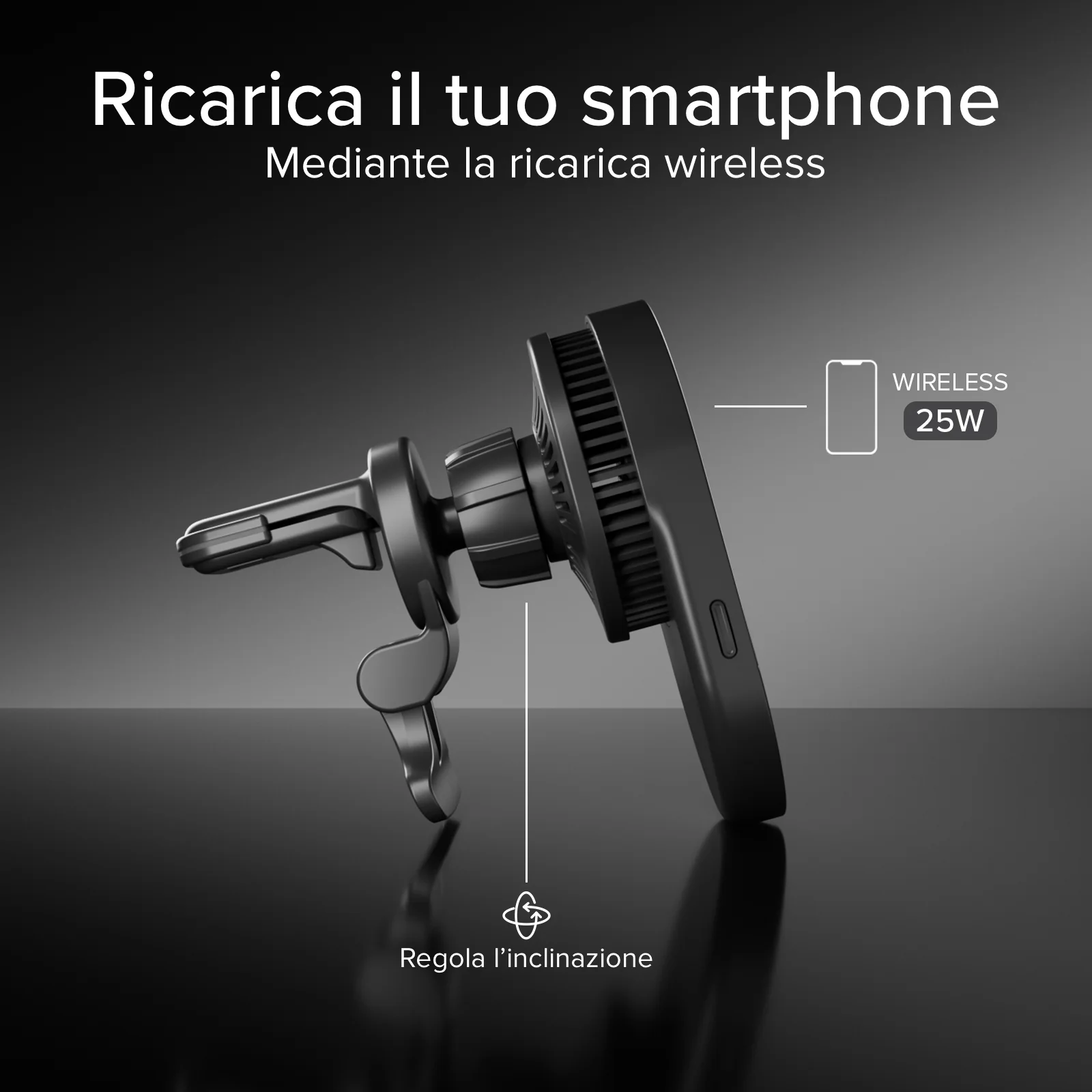 Supporto auto con ricarica magnetica Qi2.2 da 25 W e ventola di raffreddamento - Image 20