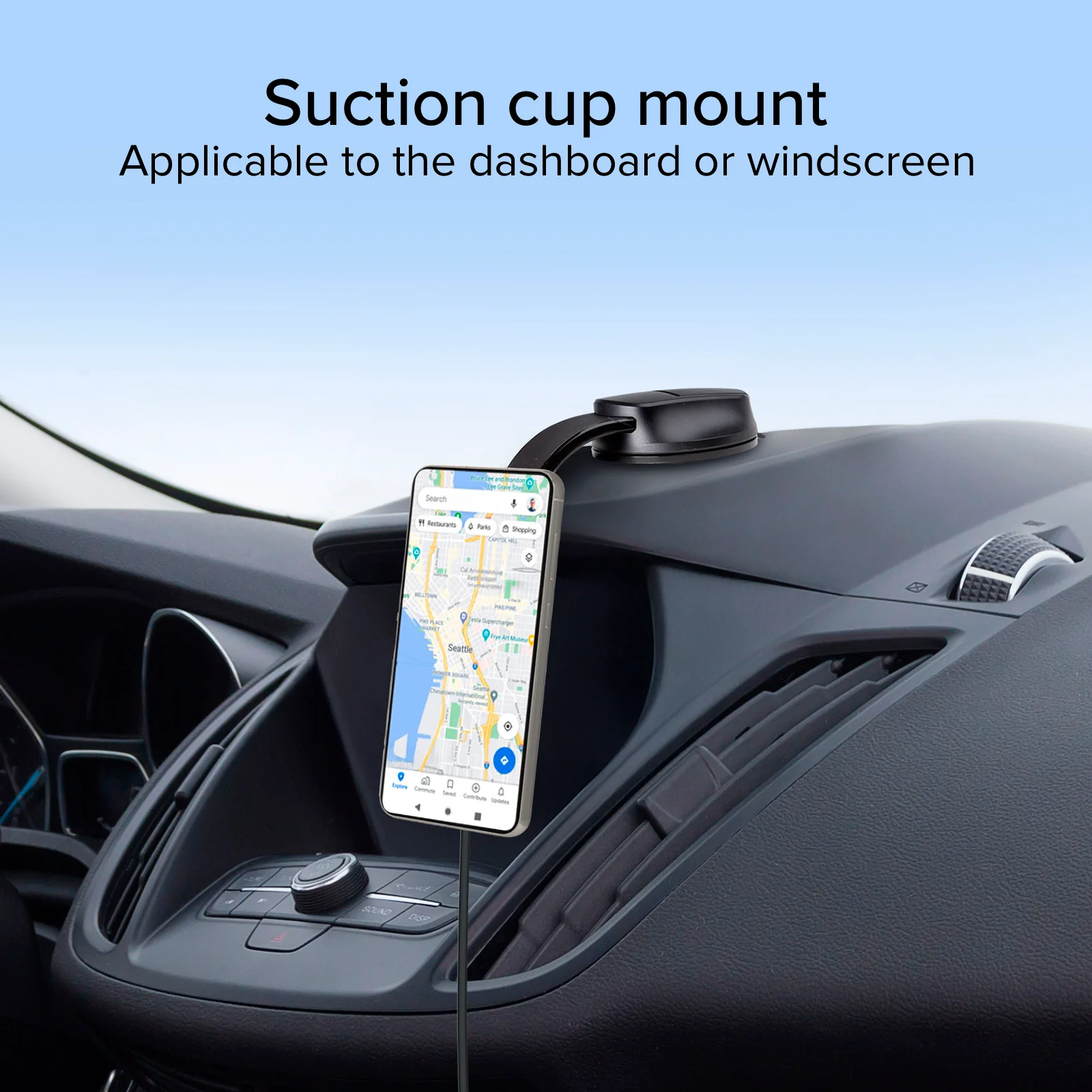 Supporto auto a ventosa per smartphone con ricarica wireless - Image 12