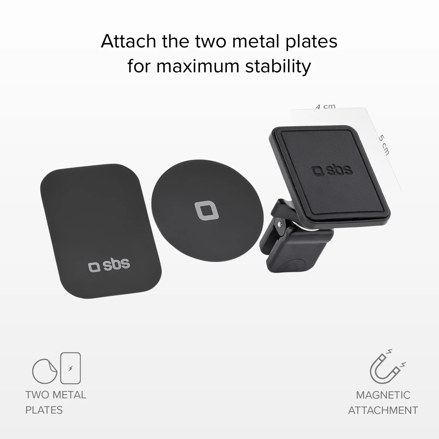Supporto auto rettangolare magnetico per telefono con fissaggio a clip - Image 3