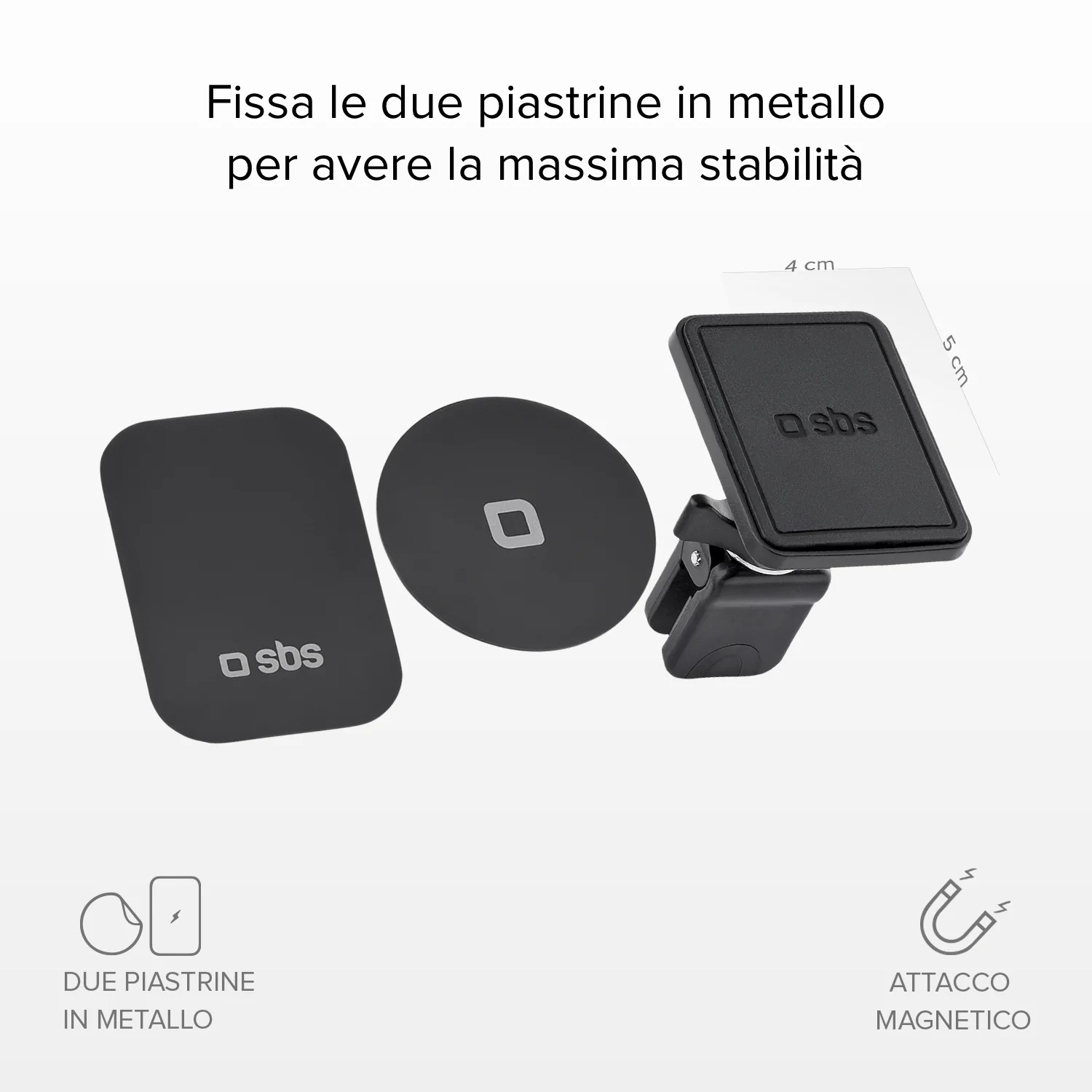 Supporto auto rettangolare magnetico per telefono con fissaggio a clip - Image 4