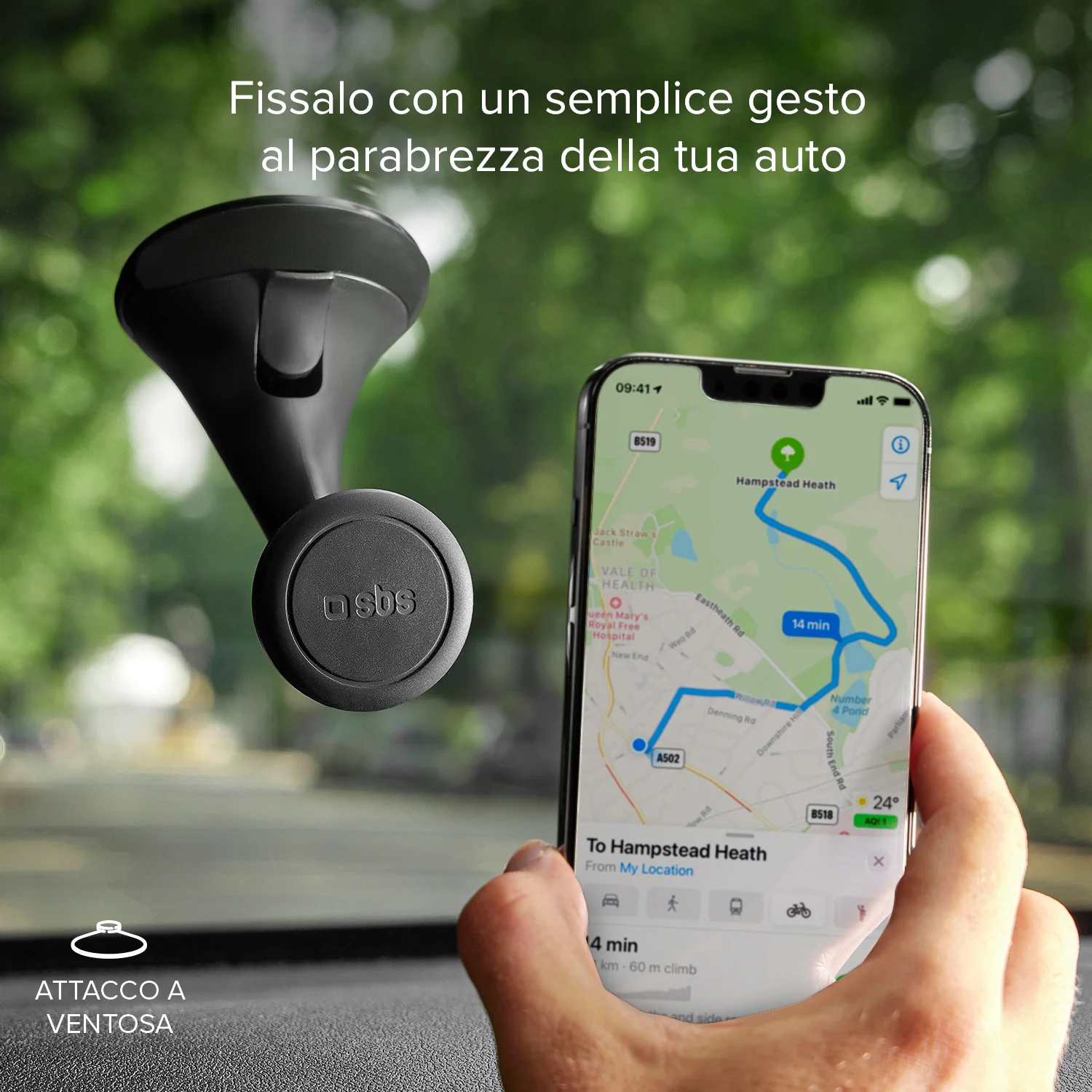Wind Wide - Supporto auto orientabile per telefono con fissaggio a ventosa - Image 6