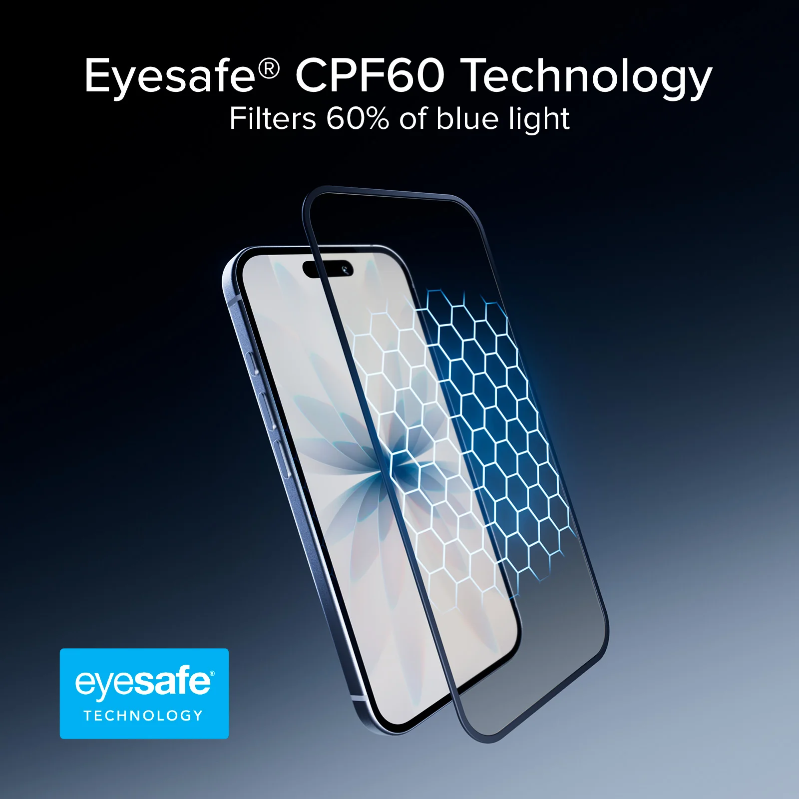 Vetro Protettivo Anti-Luce Blu Full Cover con tecnologia Eyesafe® CPF60 per iPhone 17/16 Pro - Image 3