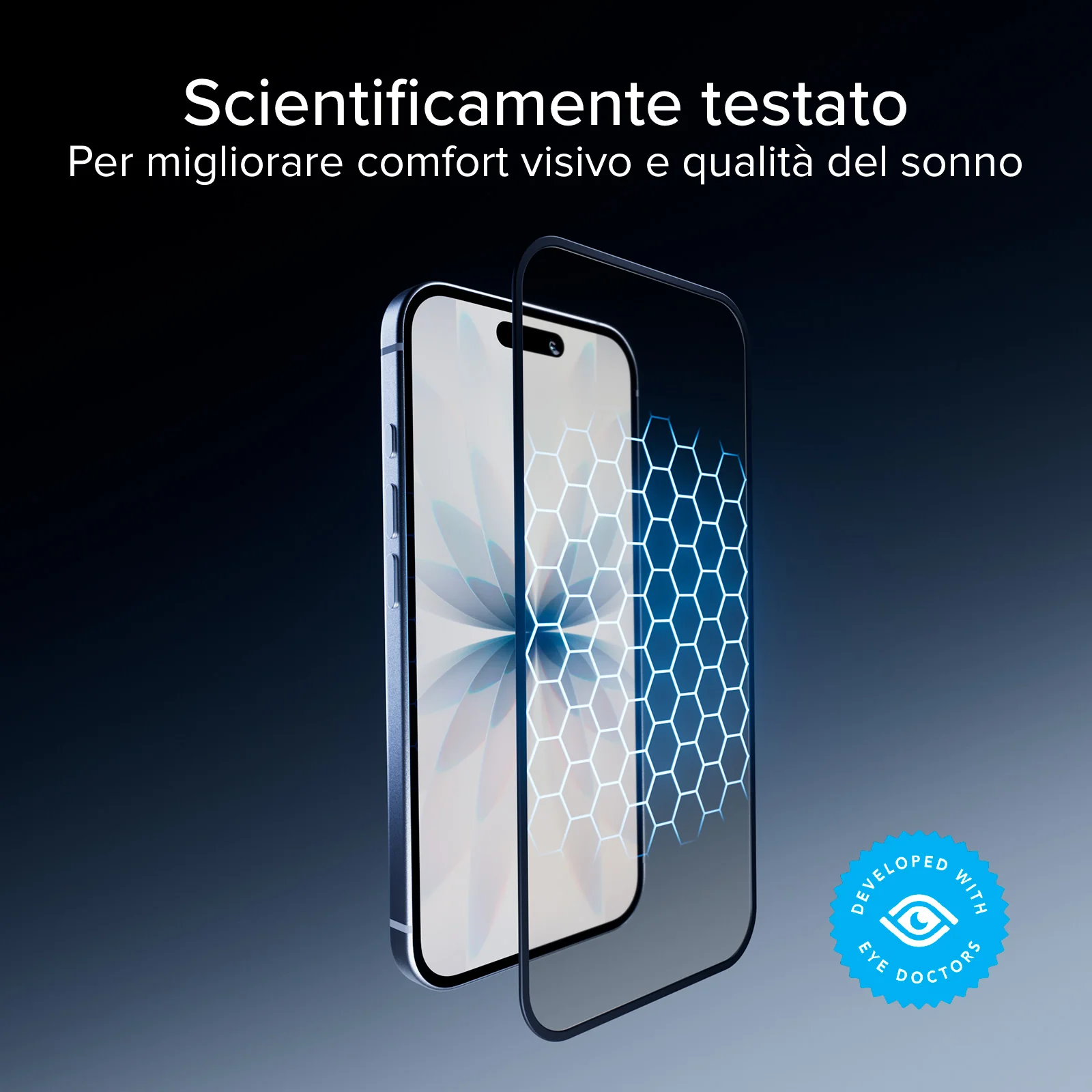 Vetro Protettivo Anti-Luce Blu Full Cover con tecnologia Eyesafe® CPF60 per iPhone 17 Pro - Image 9