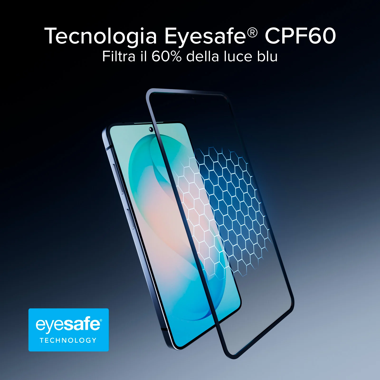 Vetro Protettivo Anti-Luce Blu Full Cover con tecnologia Eyesafe® CPF60 per Samsung S26 - Image 2
