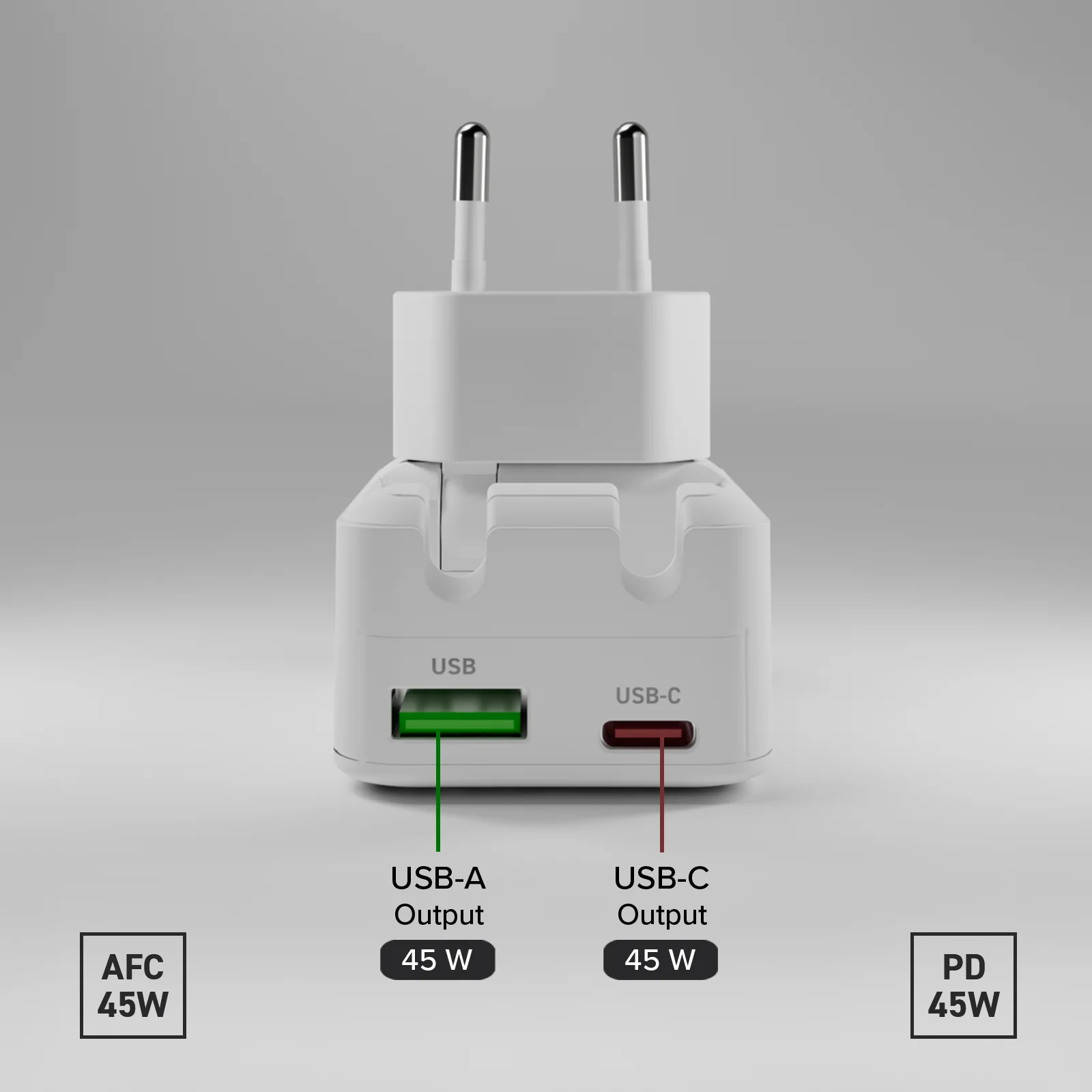 Caricatore da Parete Flexi Wall Charger 45W con Spina Pieghevole - Image 5